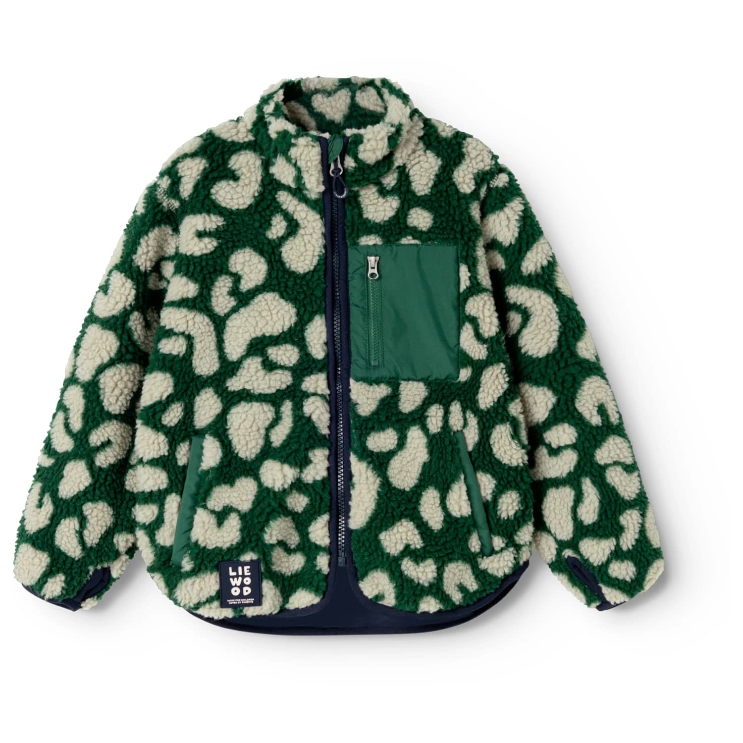 Детско поларено яке LIEWOOD Kid's Nolan Pile Jacket Fleece jacket - Mega Leo / Garden Green