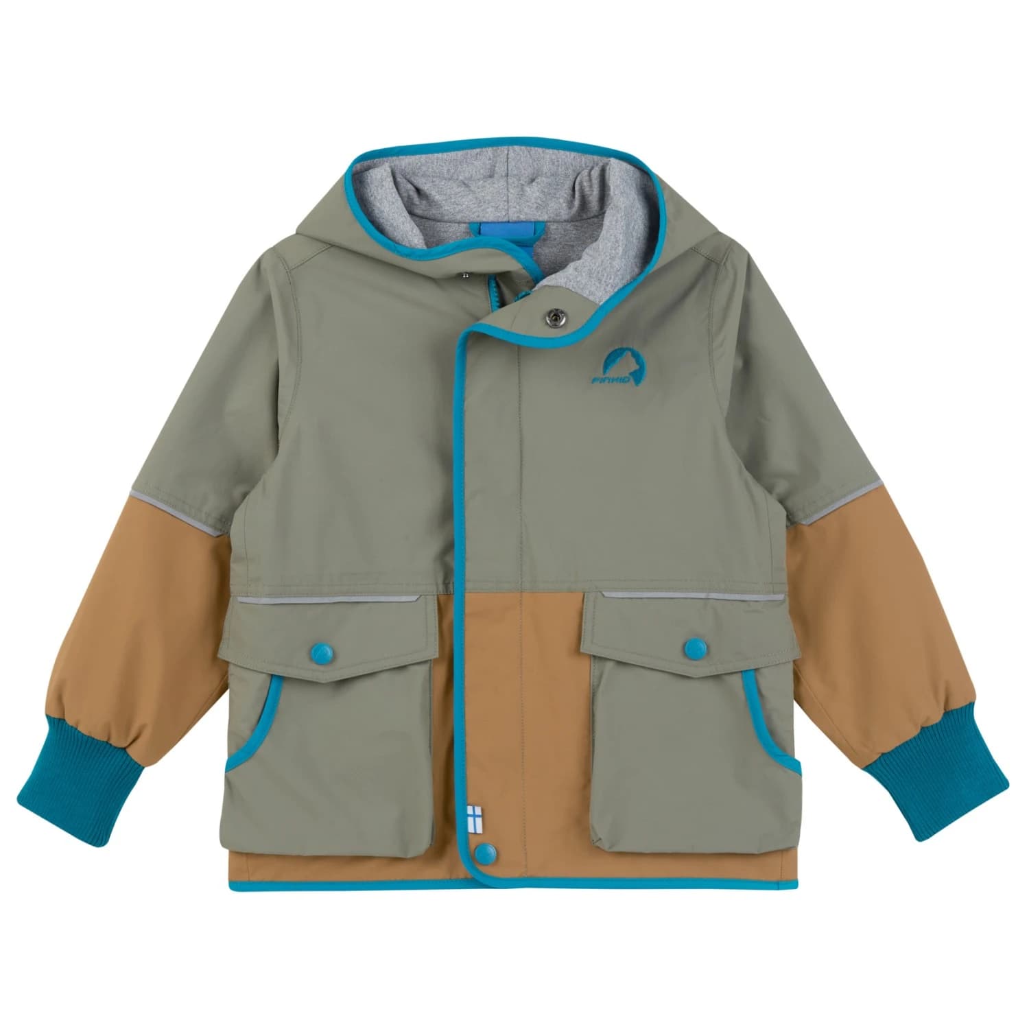 Детско водоустойчиво яке Finkid Kid's Kiva Move Waterproof jacket - Vetiver / Mosaic