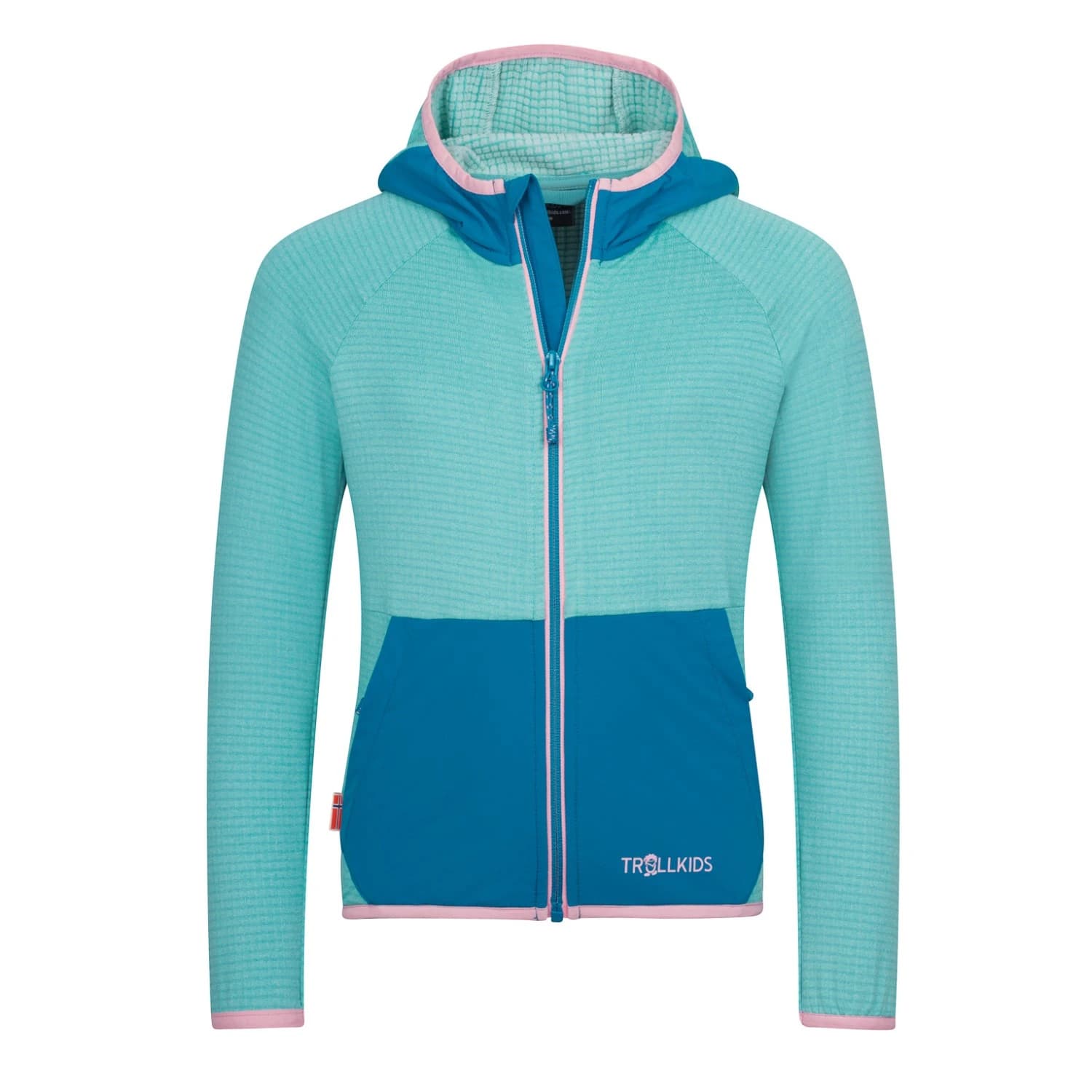 Детско поларено яке Trollkids Girl's Holmedal Jacket Fleece jacket - Aqua Haze / Harbor Blue