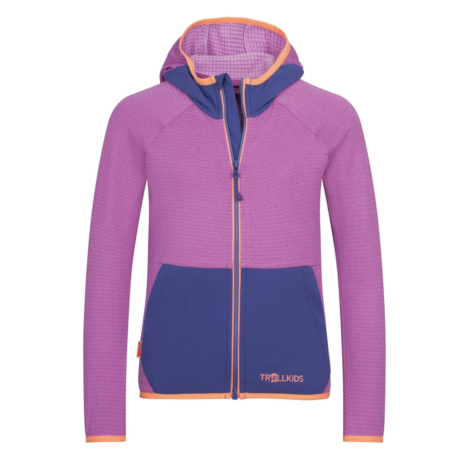 Детско поларено яке Trollkids Girl's Holmedal Jacket Fleece jacket - Mallow Pink / Violet Blue