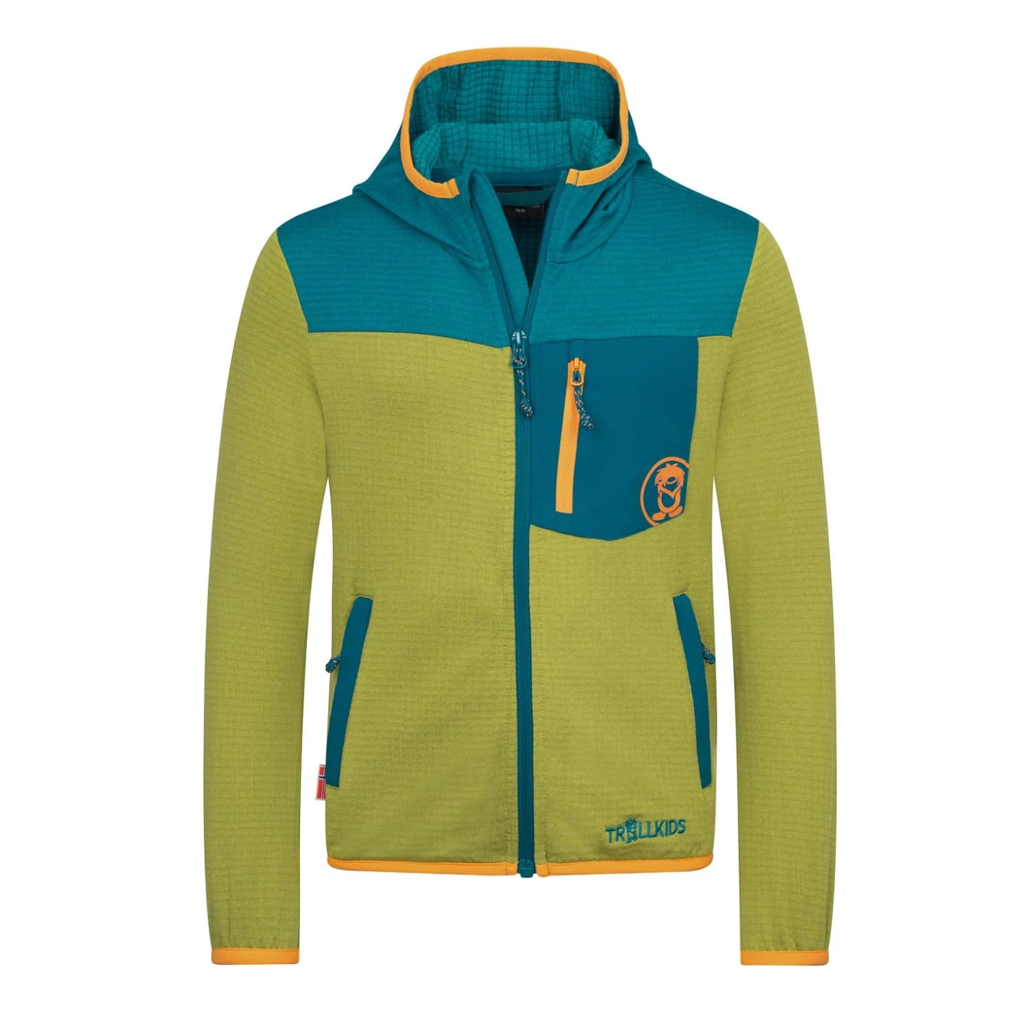 Детско поларено яке Trollkids Kid's Holmedal Jacket Fleece jacket - Pear Green / Lagoon Green