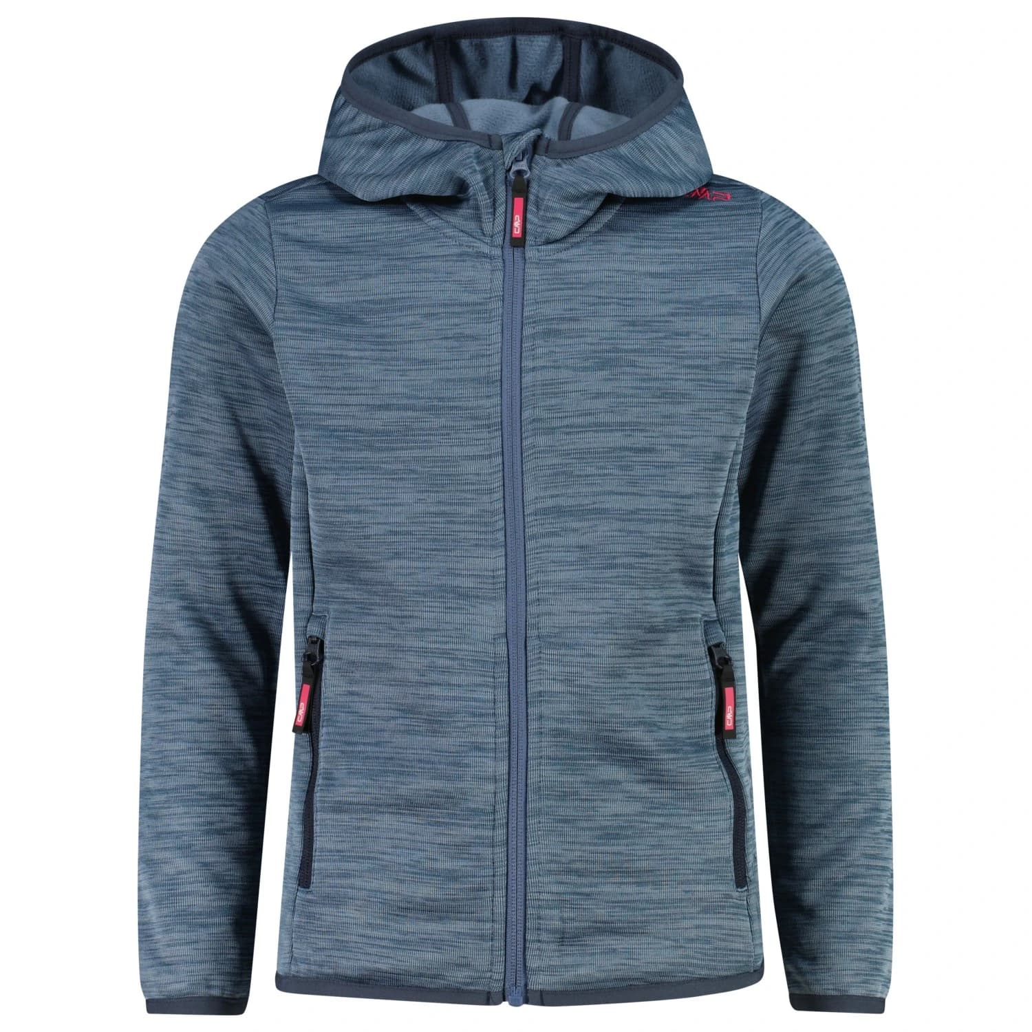 Поларено яке CMP Girl's Jacquard Knitted Jacket Fix Hood Fleece jacket - Space Melange