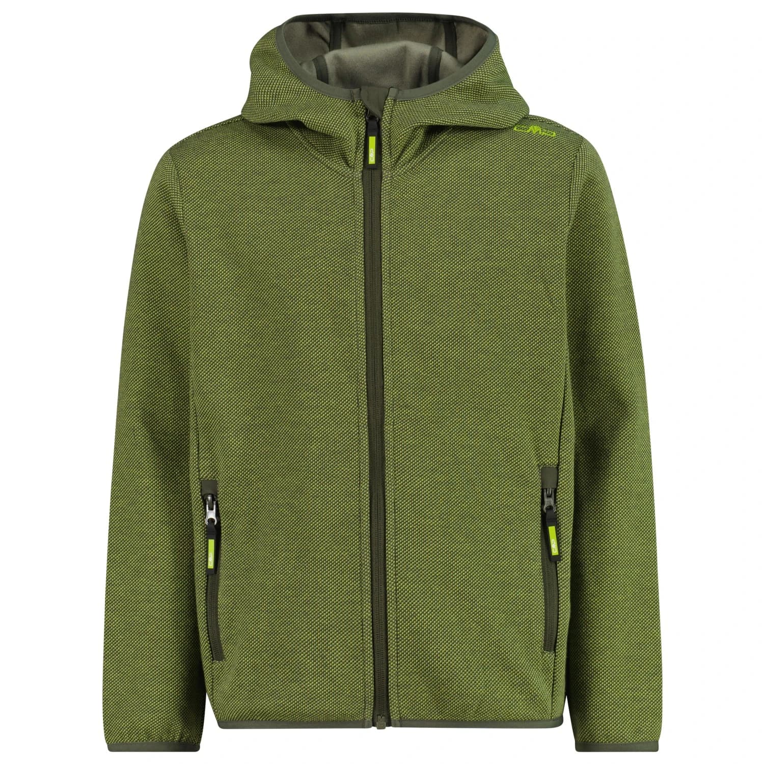 Детско поларено яке CMP Kid's Jacket Fix Hood Fleece jacket - Mela / Oil Green