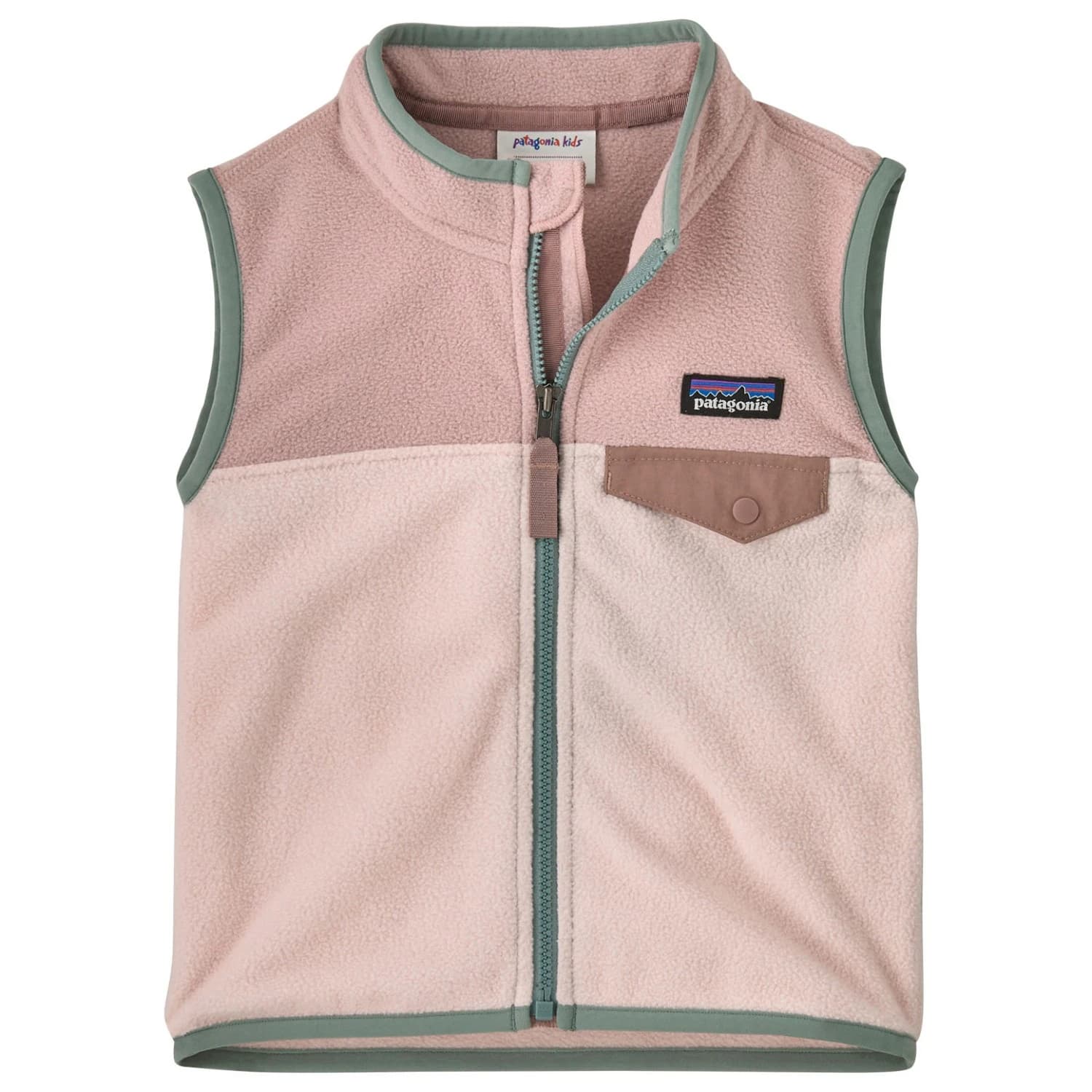 Поларен елек Patagonia Baby's Micro D Snap-T Vest Fleece vest - Pink Frost