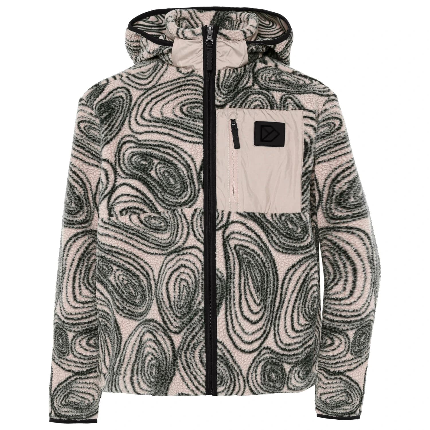 Детско поларено яке Didriksons Kid's Joule Printed Full-Zip Fleece jacket - Mountain Beige