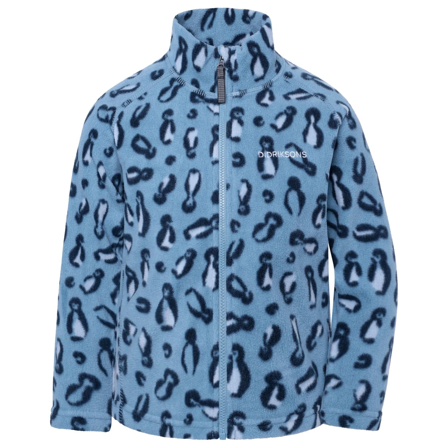 Детско поларено яке Didriksons Kid's Monte Printed Full-Zip Fleece jacket - Penguino Blue