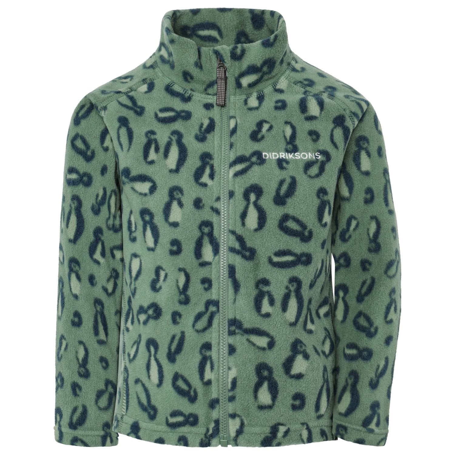 Детско поларено яке Didriksons Kid's Monte Printed Full-Zip Fleece jacket - Penguino Green