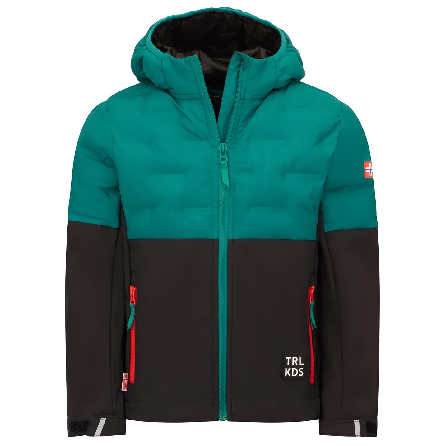 Детско софтшел яке Trollkids Kid's Helgeland Jacket Softshell jacket - Dark Cyan / Black