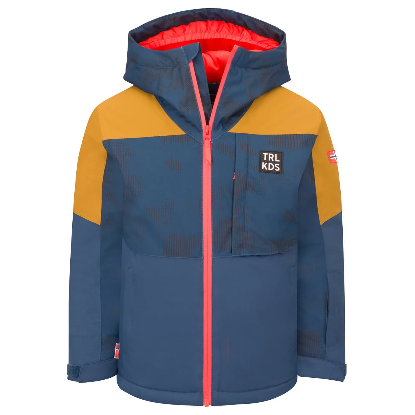 Детско ски яке Trollkids Kid's Lifjell Jacket XT Ski jacket - Bronze / Mystic Blue