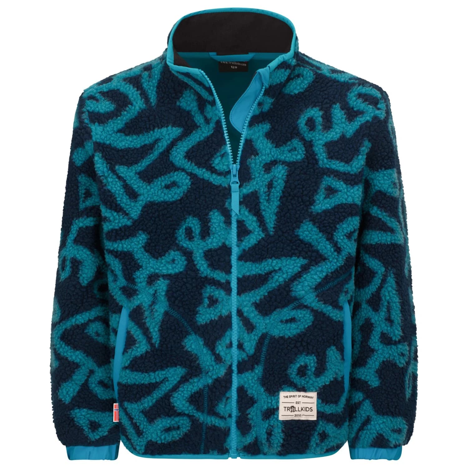 Детско поларено яке Trollkids Kid's Lyngdal Jacket Fleece jacket - Dark Turquoise / Madeira Blue