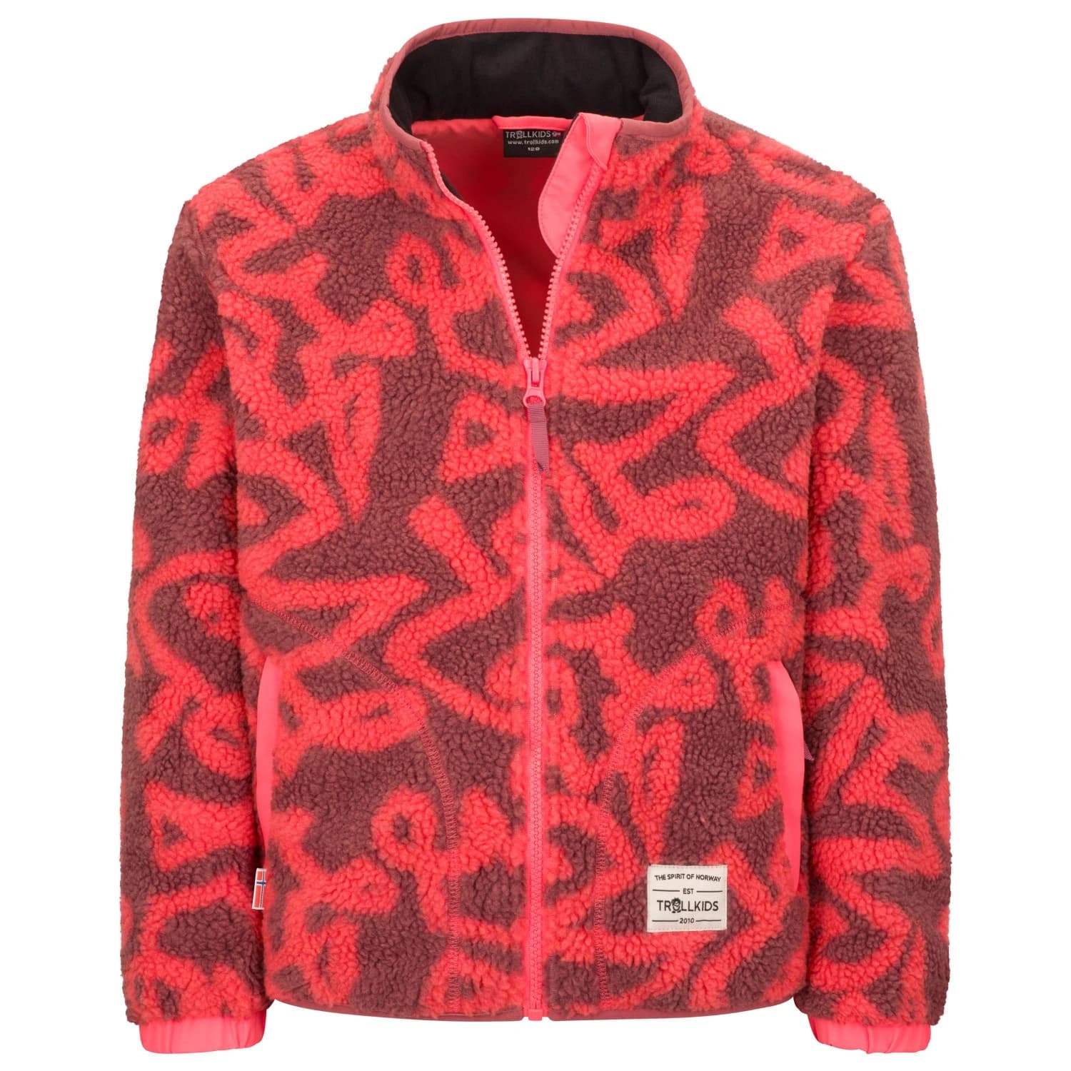 Детско поларено яке Trollkids Kid's Lyngdal Jacket Fleece jacket - Pink Salmon / Frozen Berry