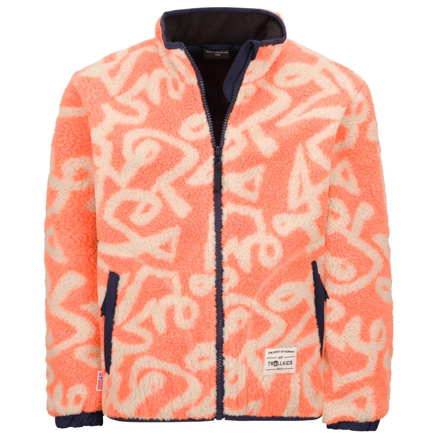 Детско поларено яке Trollkids Kid's Lyngdal Jacket Fleece jacket - Vivid Orange / Cashew