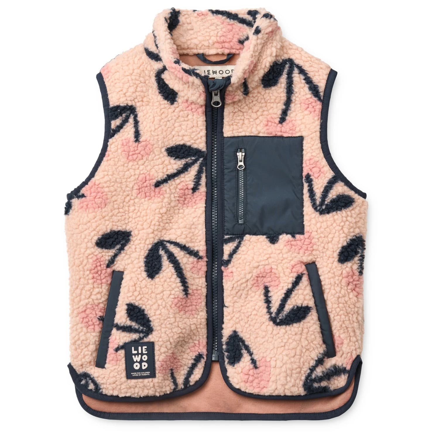 Детски поларен елек LIEWOOD Kid's Vada Pile Vest Fleece vest - Mega Cherry Heart / Rosey