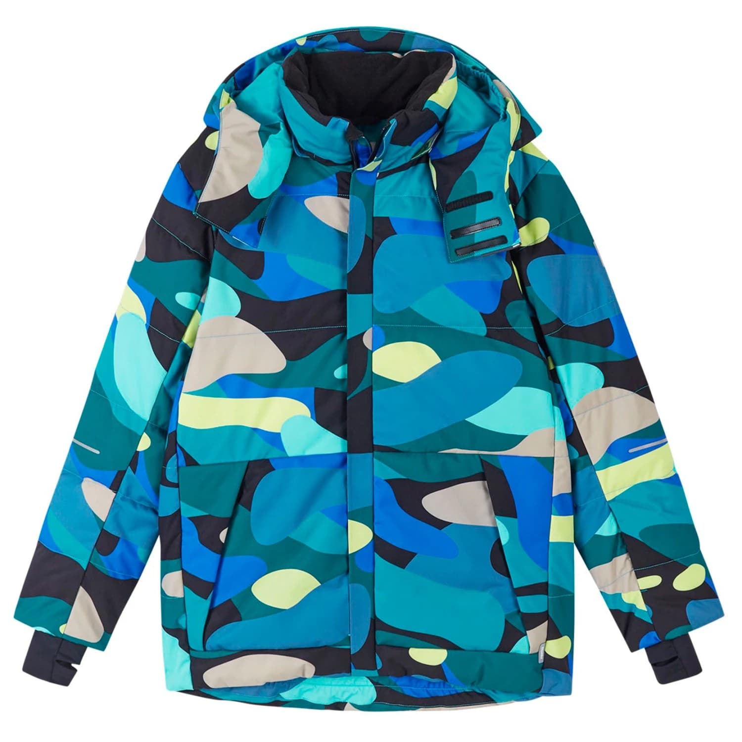 Детско пухено яке Reima Kid's Down Jacket Ranua Print Down jacket - Aquatic Blue