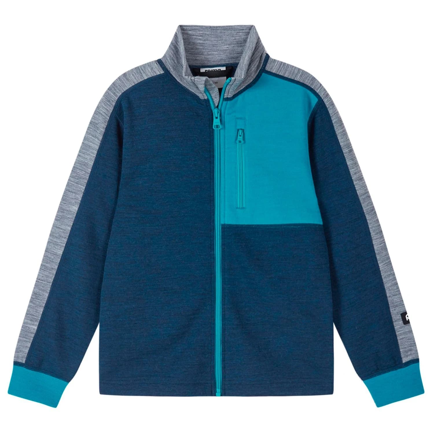 Детско вълнено яке Reima Kid's Wool Sweater Merin Wool jacket - Aquatic Blue