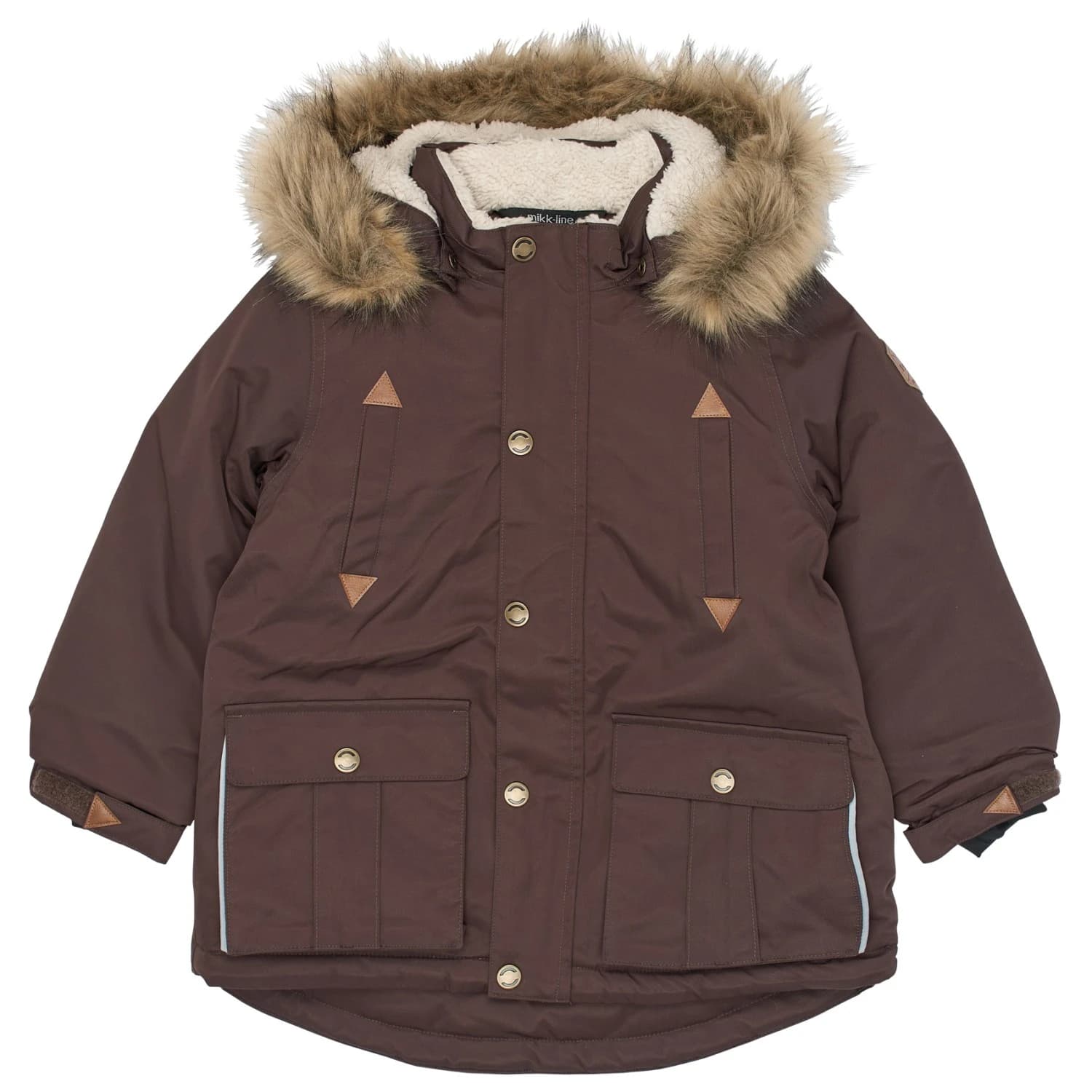Яке парка Mikk-Line Boy's Twill Nylon Parca Parka - Coffee Bean