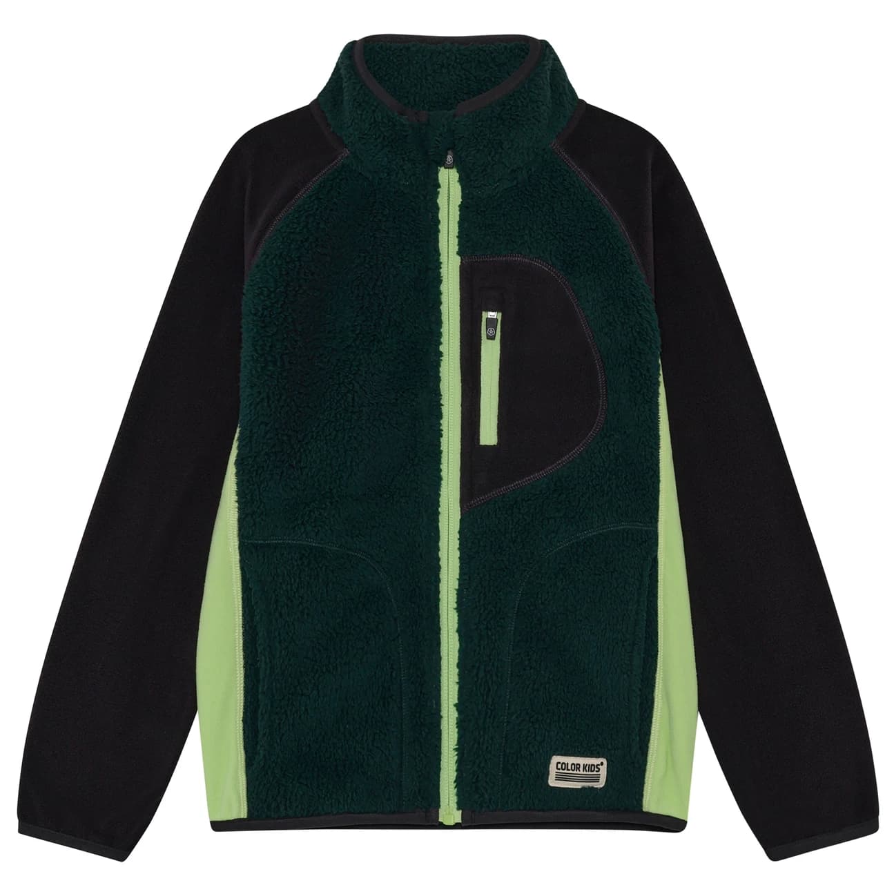 Детско поларено яке Color Kids Kid's Teddy Jacket with Fleece Sleeves Fleece jacket - Phantom