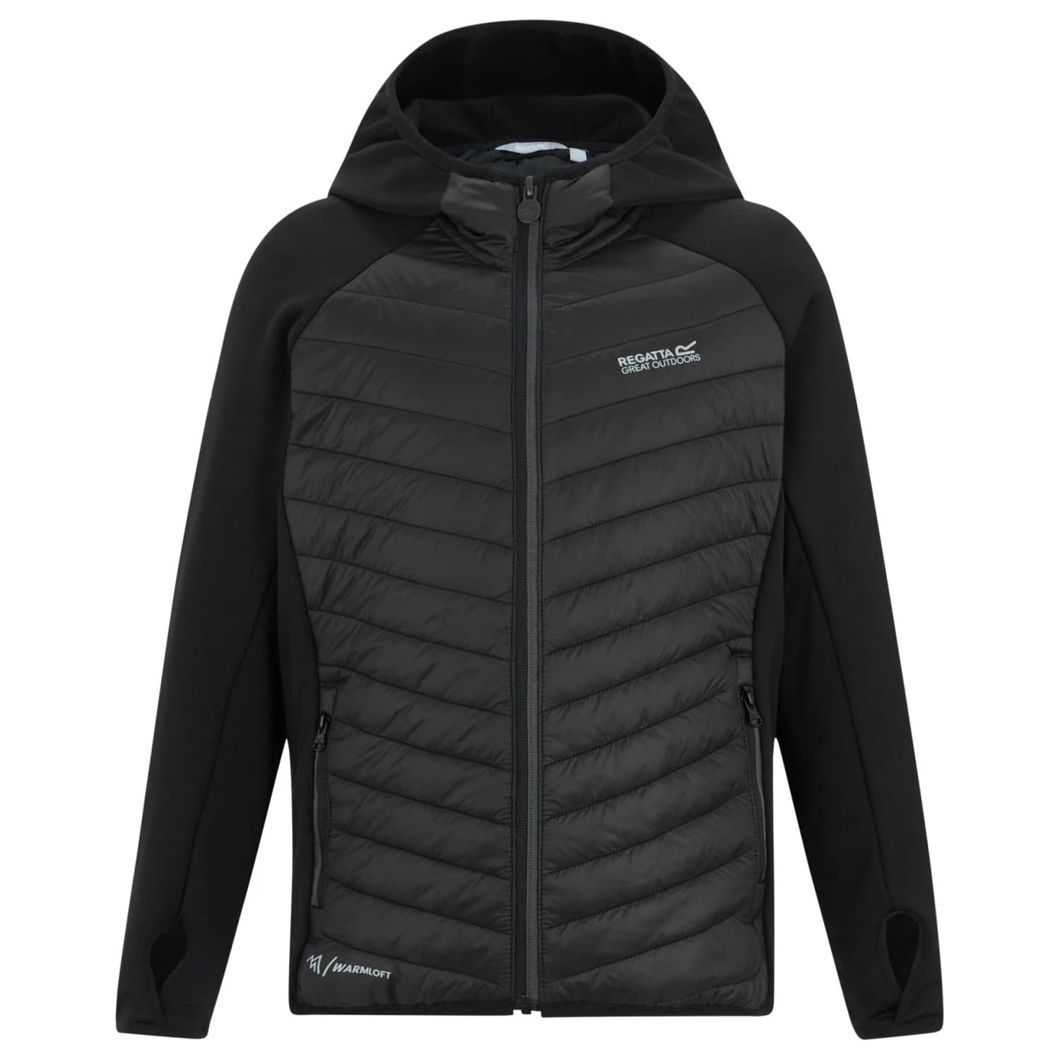 Детско поларено яке Regatta Kid's Junior Andreson Hybrid Hybrid jacket - Black / Seal Grey