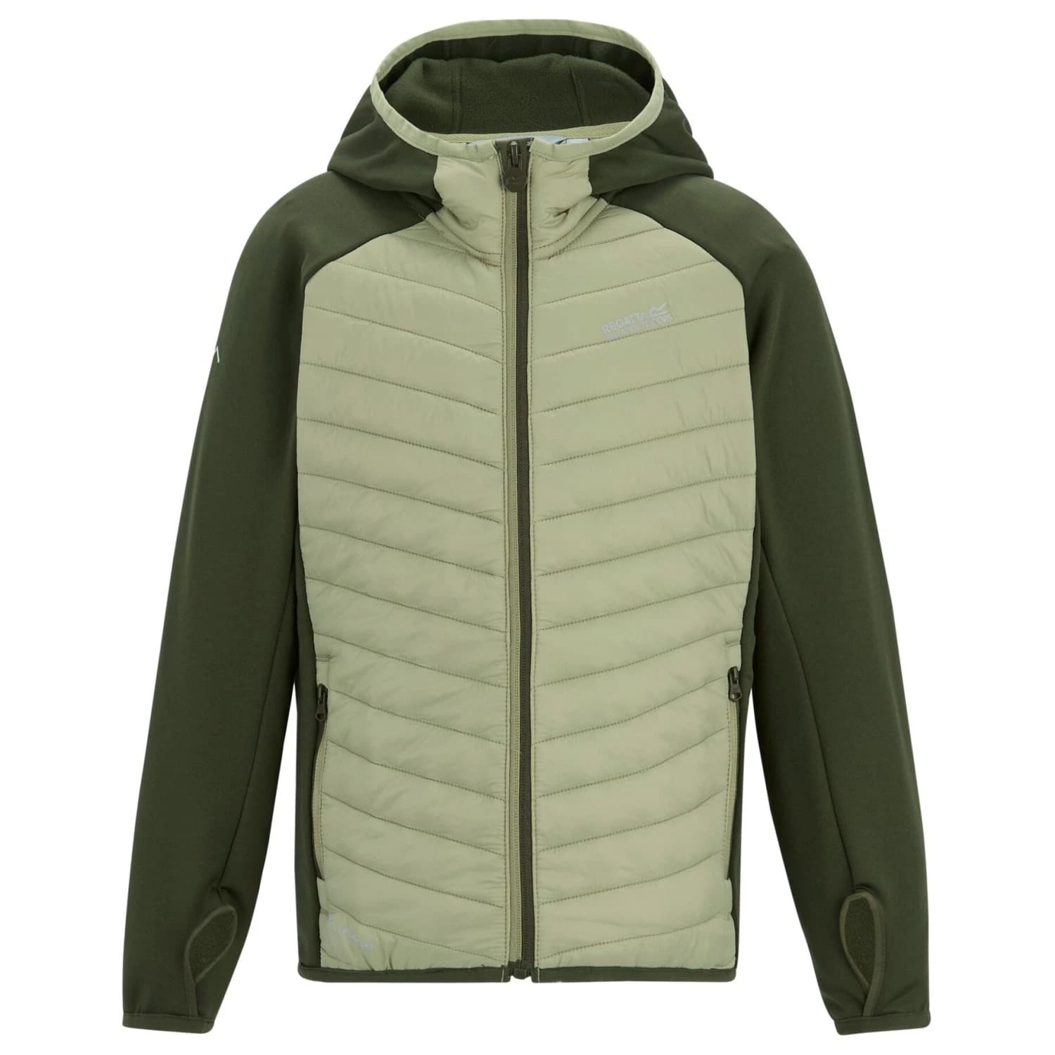 Детско поларено яке Regatta Kid's Junior Andreson Hybrid Hybrid jacket - Dark Khaki / Light Sage