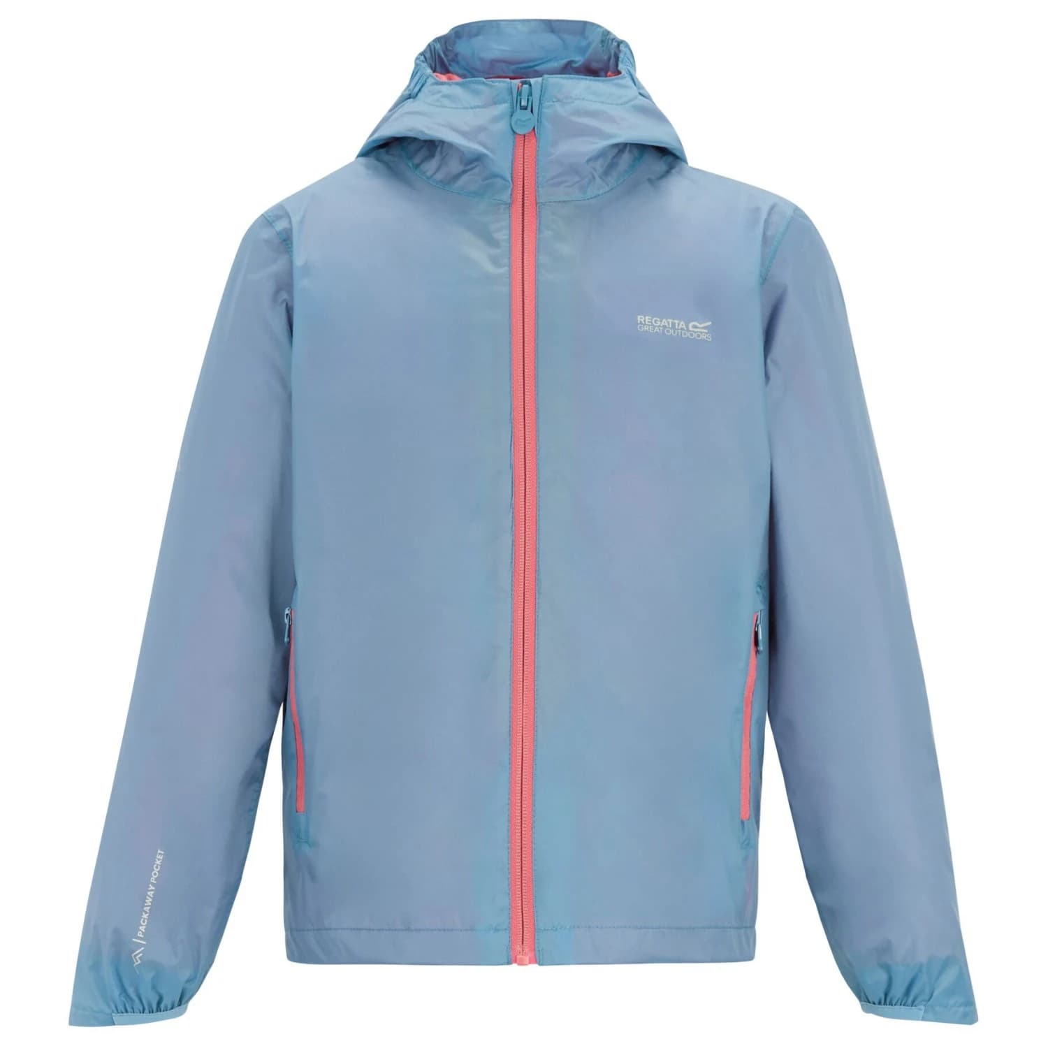 Детско водоустойчиво яке Regatta Kid's Lever Waterproof jacket - Washed Denim / Peach Pink