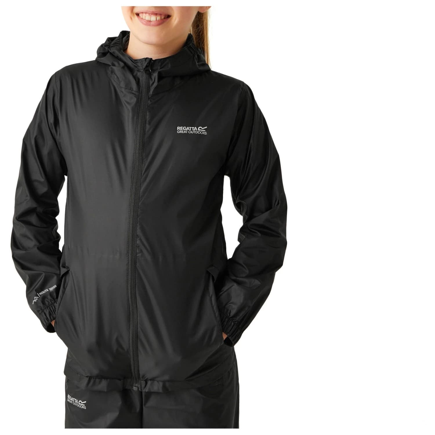Детско водоустойчиво яке Regatta Kid's Pack-It Jacket III Waterproof jacket - Black
