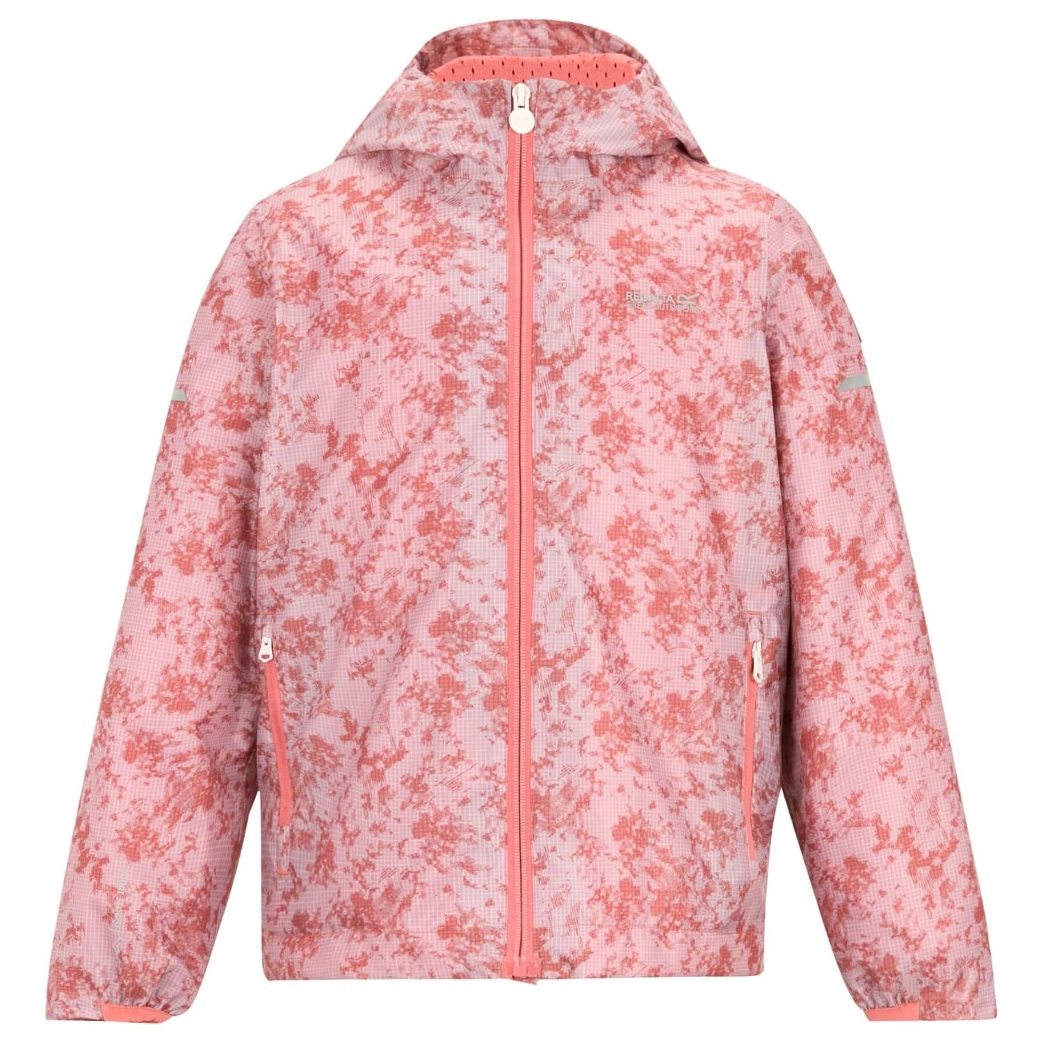 Детско водоустойчиво яке Regatta Kid's Printed Lever II Waterproof jacket - Pink Haze / Grid Distress