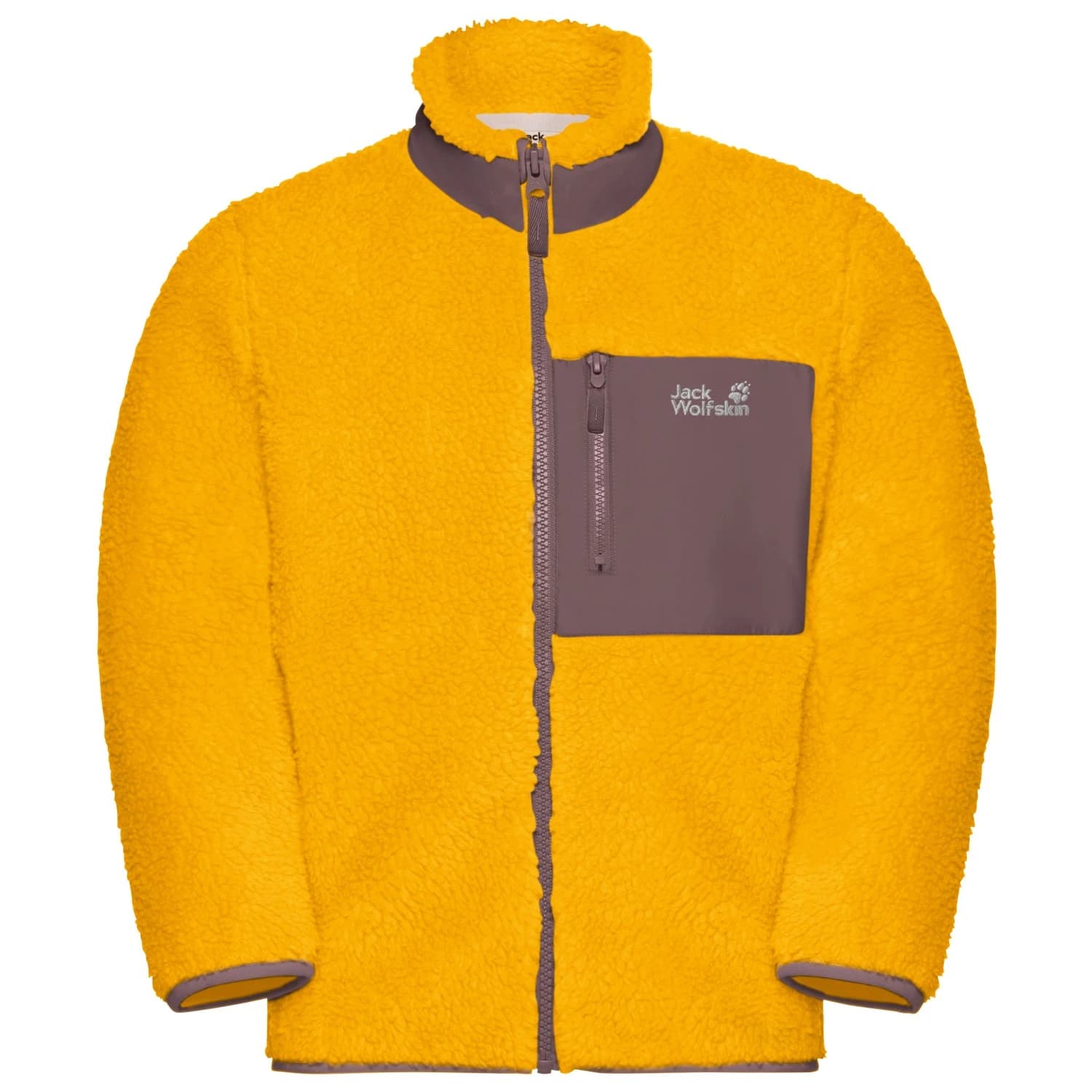 Детско поларено яке Jack Wolfskin Kid's Ice Curl Jacket Fleece jacket - Burly Yellow JW