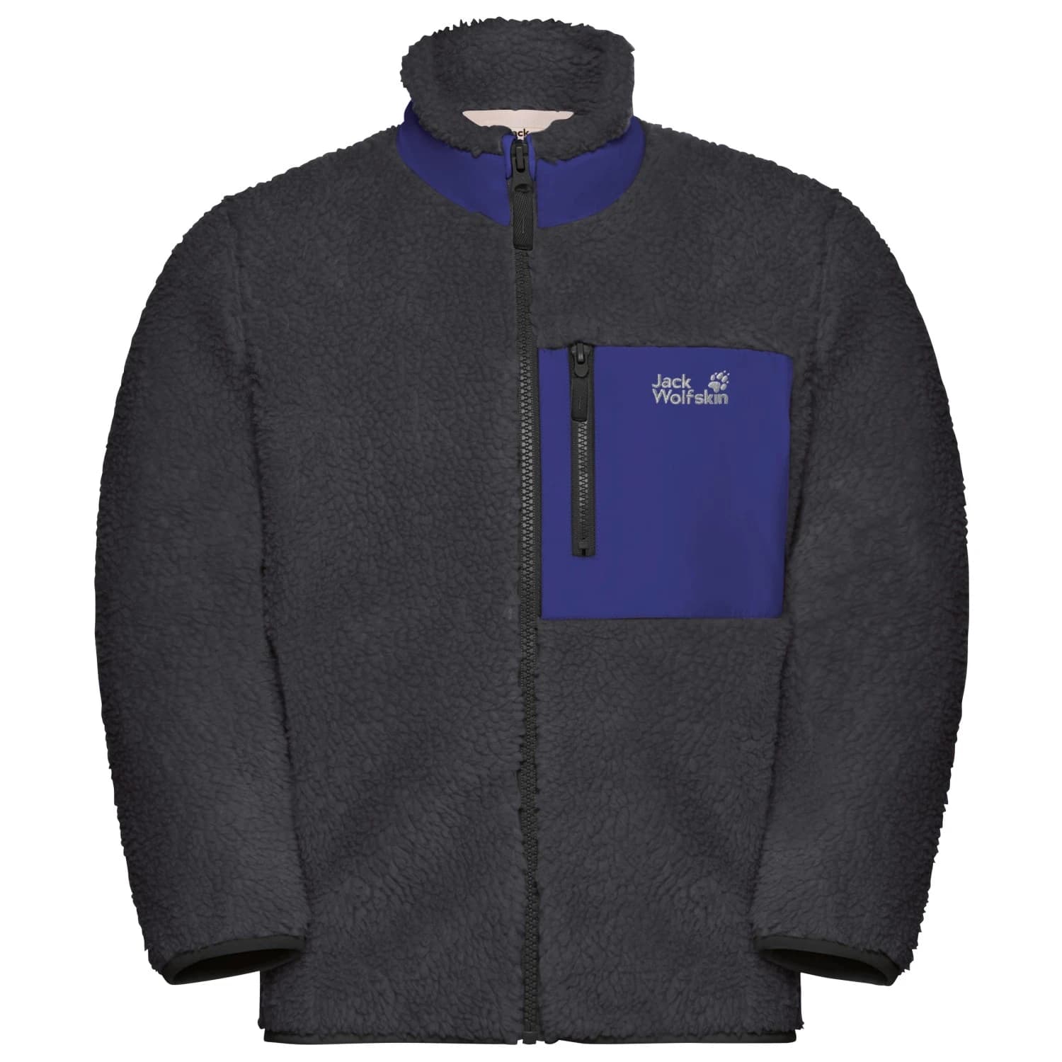 Детско поларено яке Jack Wolfskin Kid's Ice Curl Jacket Fleece jacket - Phantom / Glow Ink