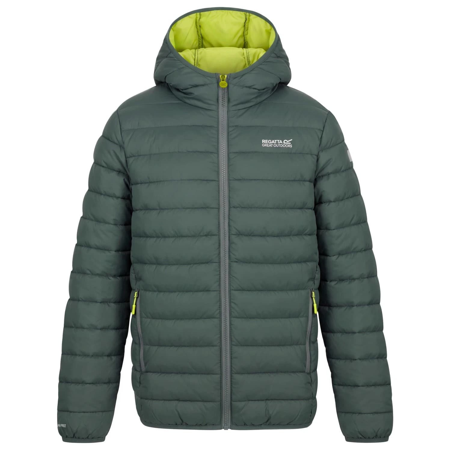 Синтетично яке Regatta Junior Hooded Marizion Synthetic jacket - Dark Forest Green / Wild Lime