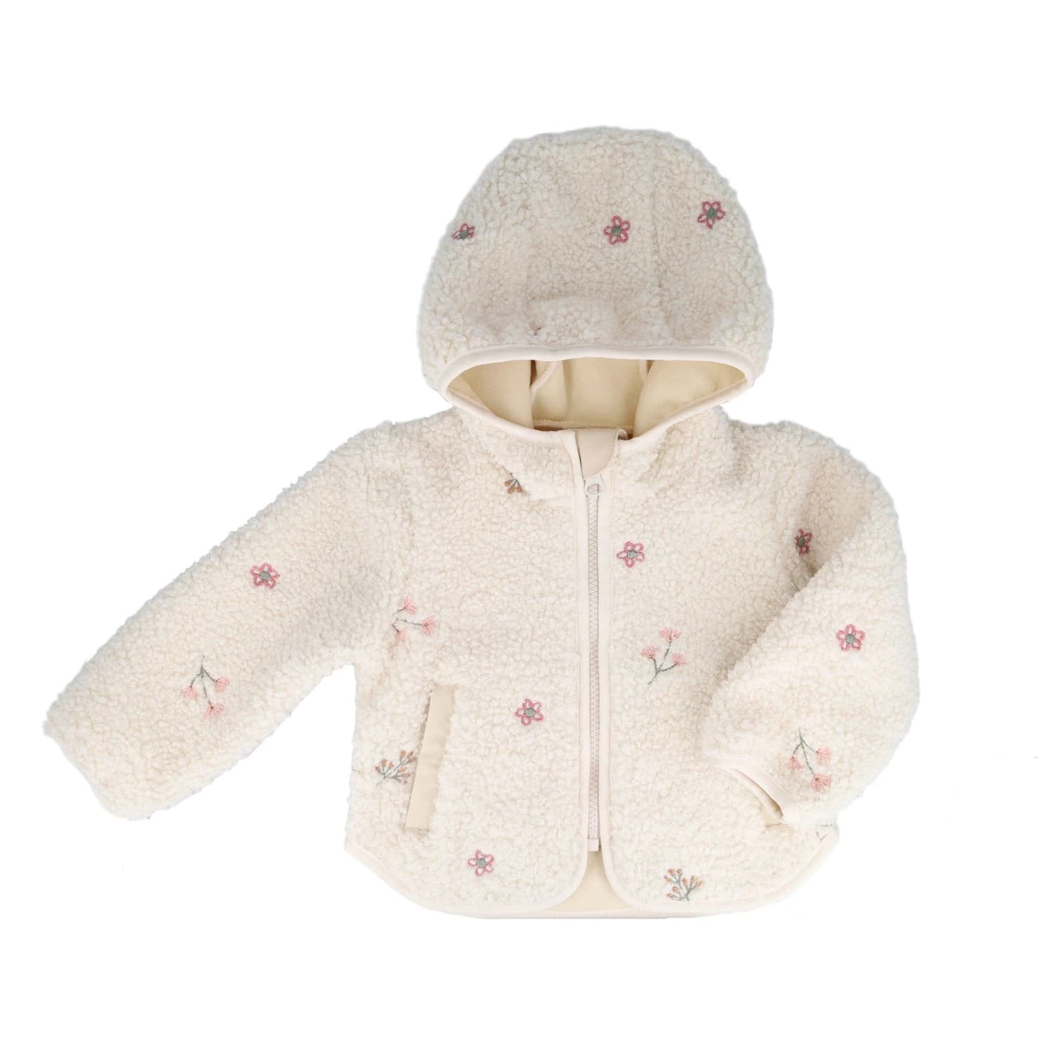 Поларено яке maximo Baby Girl's Sherpa Kapuzen Jacke Blümchen Fleece jacket - Shell