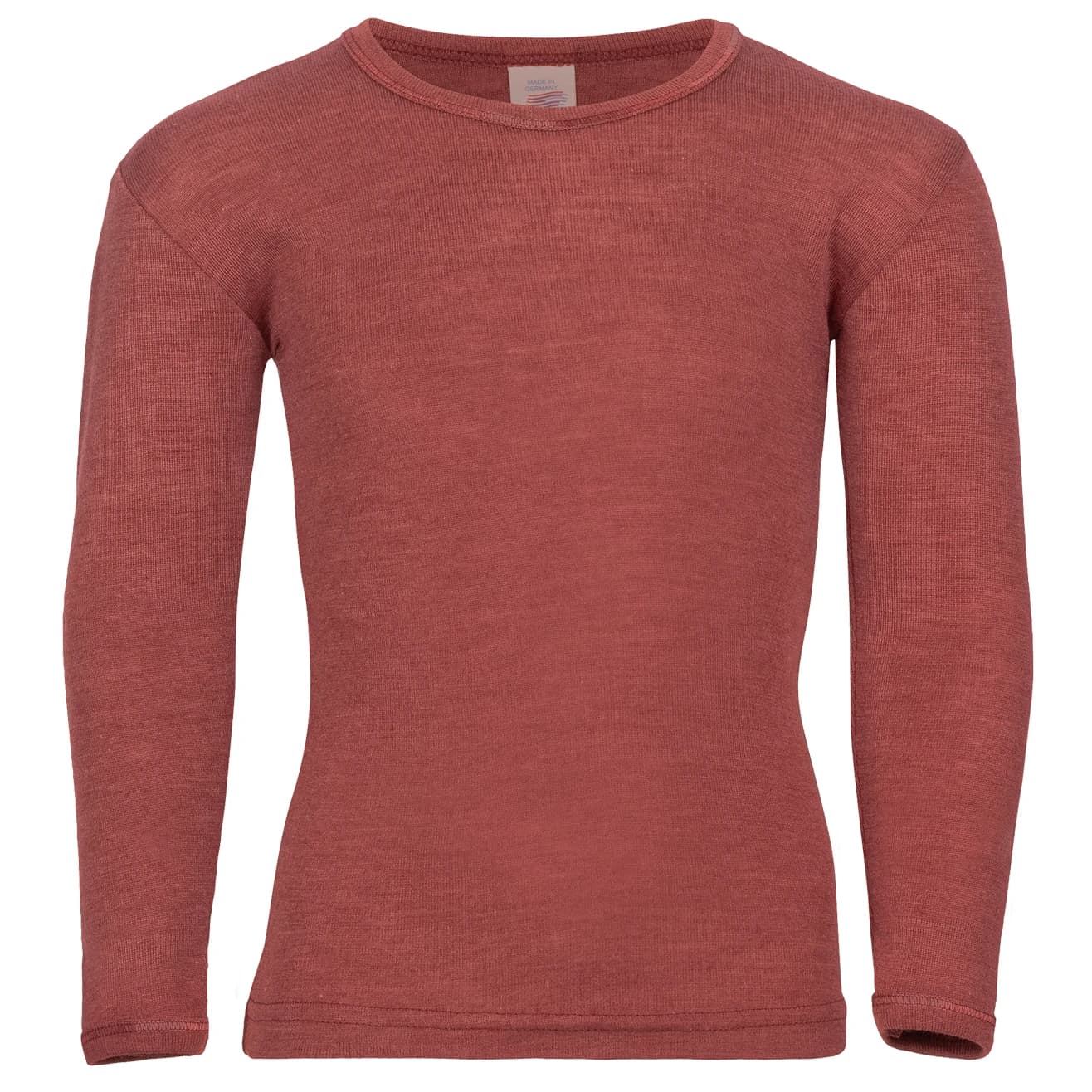 Детско мериносово термобельо Engel Kids' Undershirt L/S Merino base layer - Kupfer
