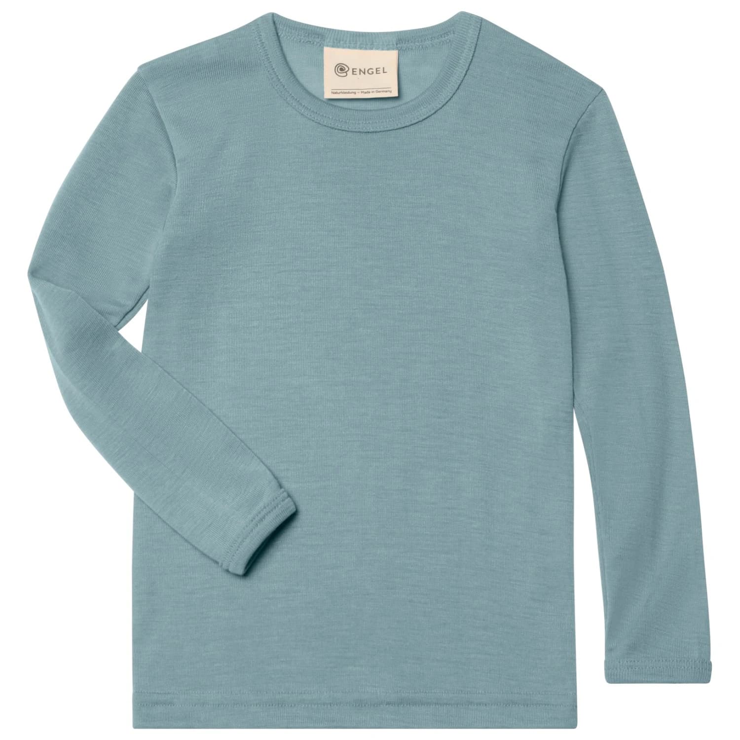 Детско мериносово термобельо Engel Kids' Undershirt L/S Merino base layer - Bergblau