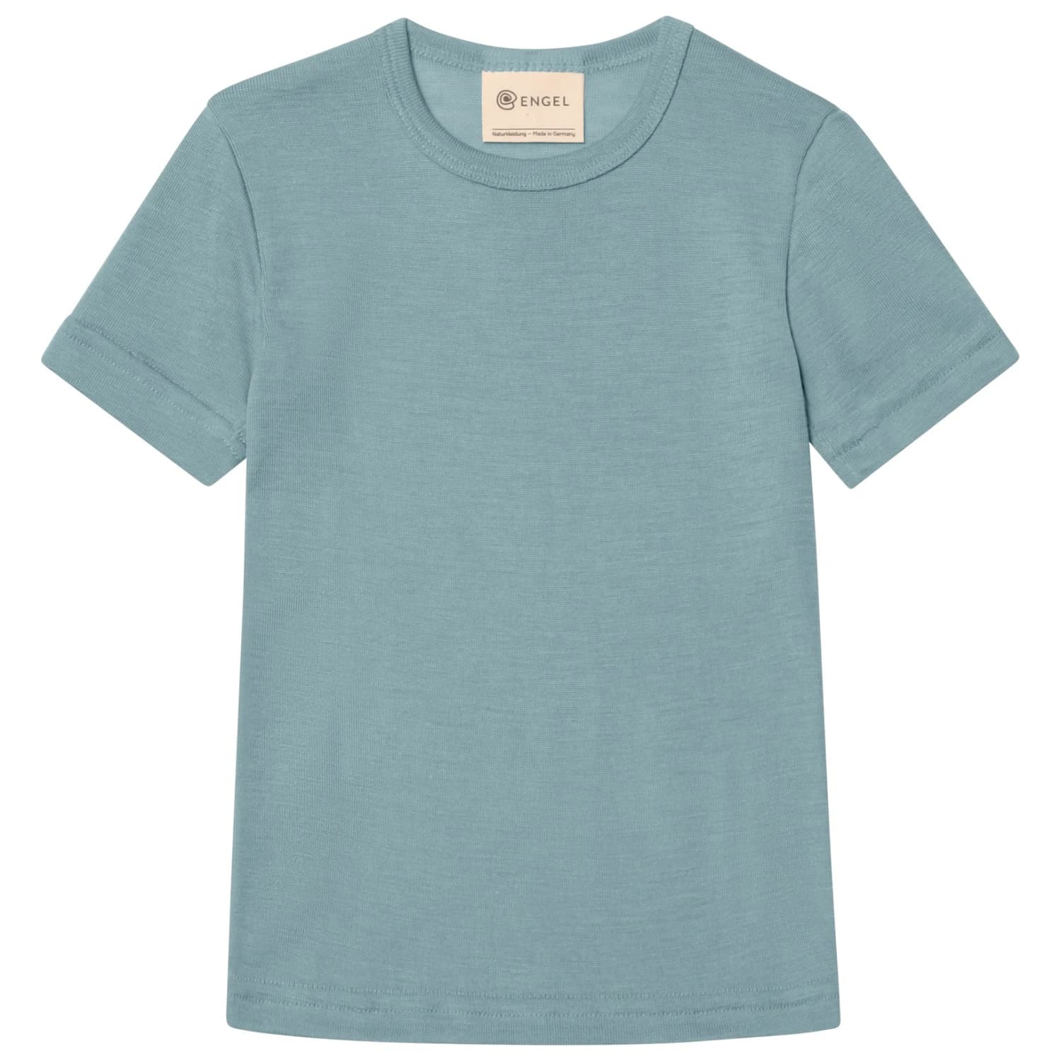 Детско копринено термобельо Engel Kids' Undershirt S/S Merino base layer - Bergblau