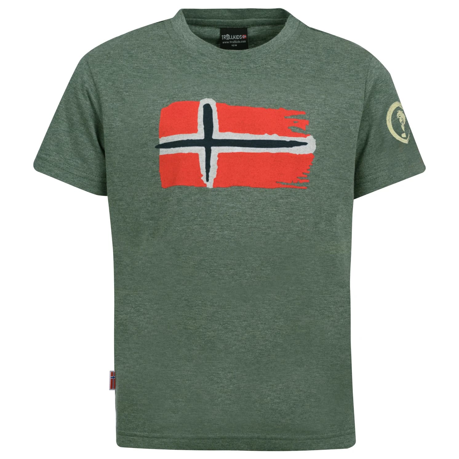 Детска тениска Trollkids Kid's Oslo T T-shirt - Khaki Green
