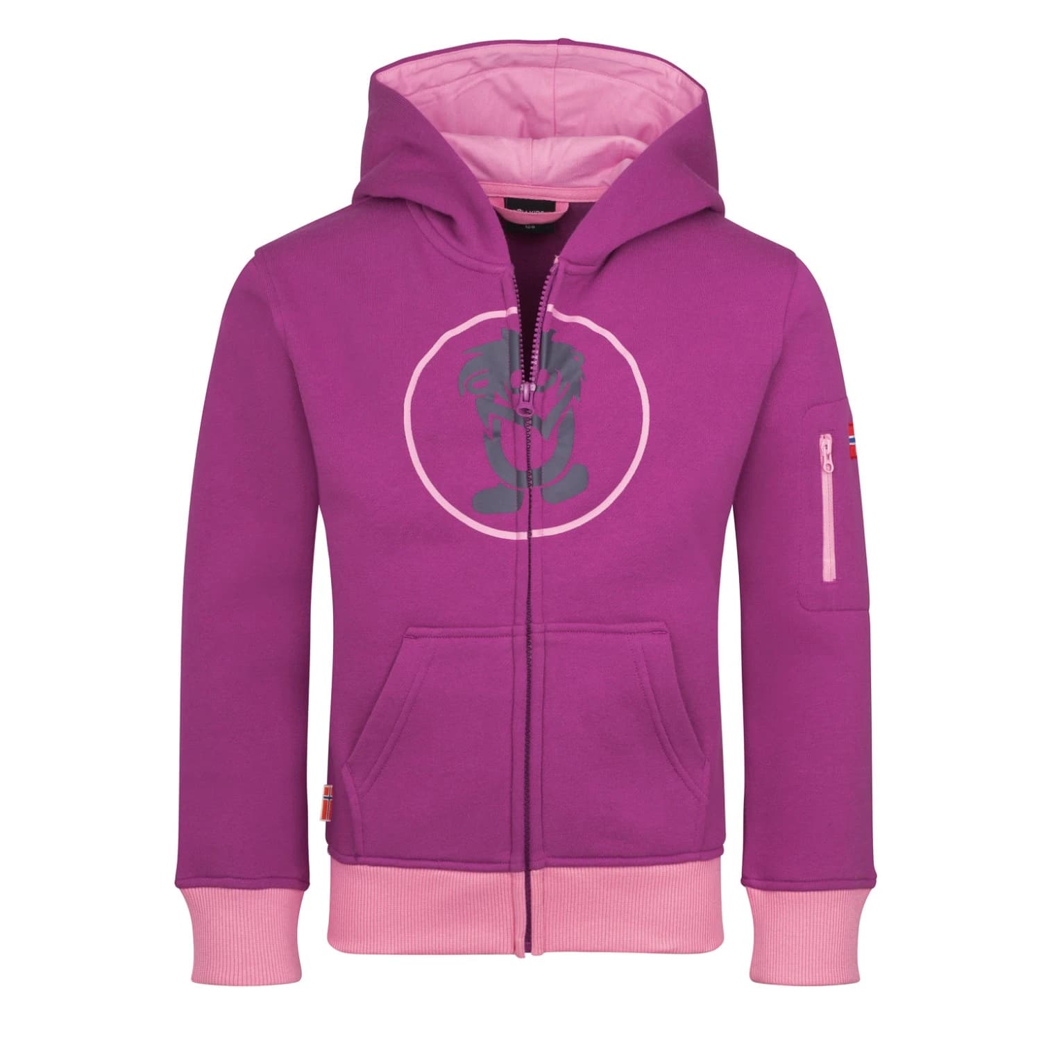 Детски суичър Trollkids Kids Sortland Jacket Hoodie - Fresh Berry / Candy Pink