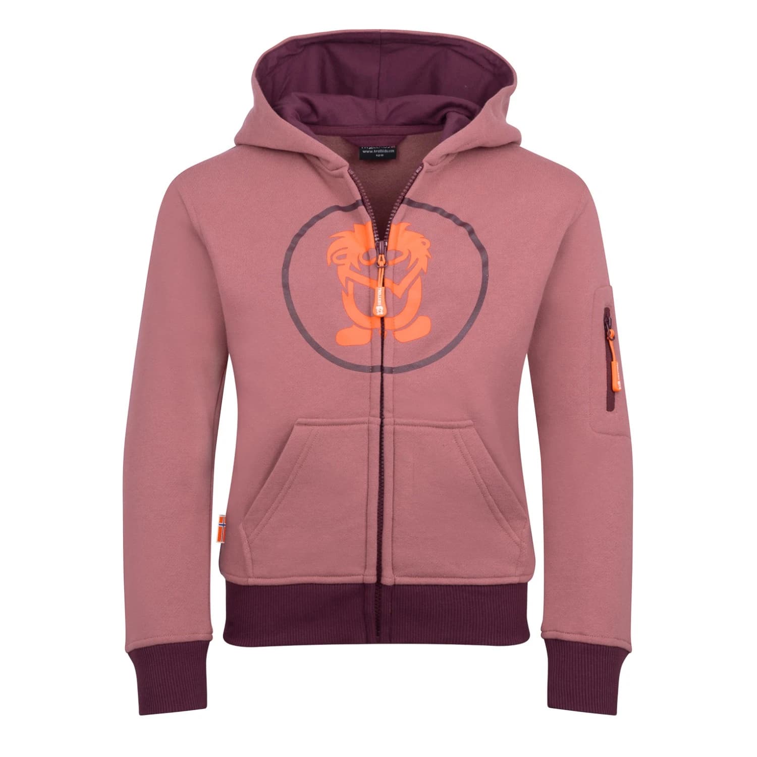 Детски суичър Trollkids Kids Sortland Jacket Hoodie - Frozen Berry / Deep Purple