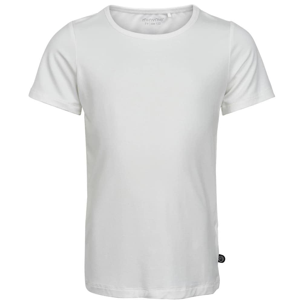 Детски долна фланелка с къс ръкав Minymo Kid's Blouse S/S Bamboo T-shirt - White