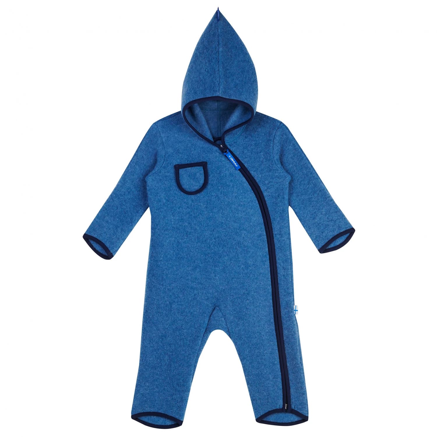 Детски цял костюм Finkid Kid's Puku Wool Overall - Real Teal / Navy