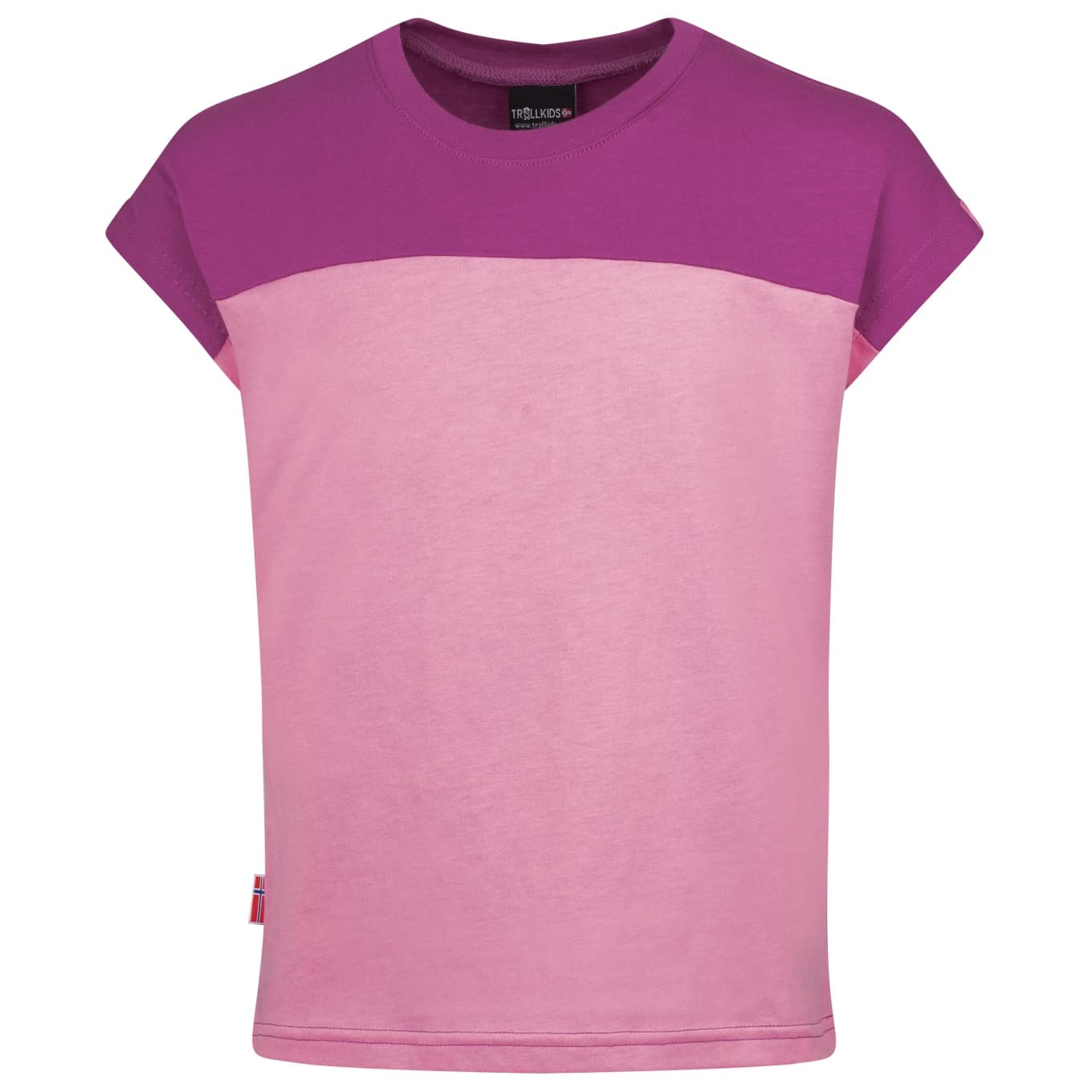 Детска тениска Trollkids Girl's Bergen T T-shirt - Candy Pink / Fresh Berry