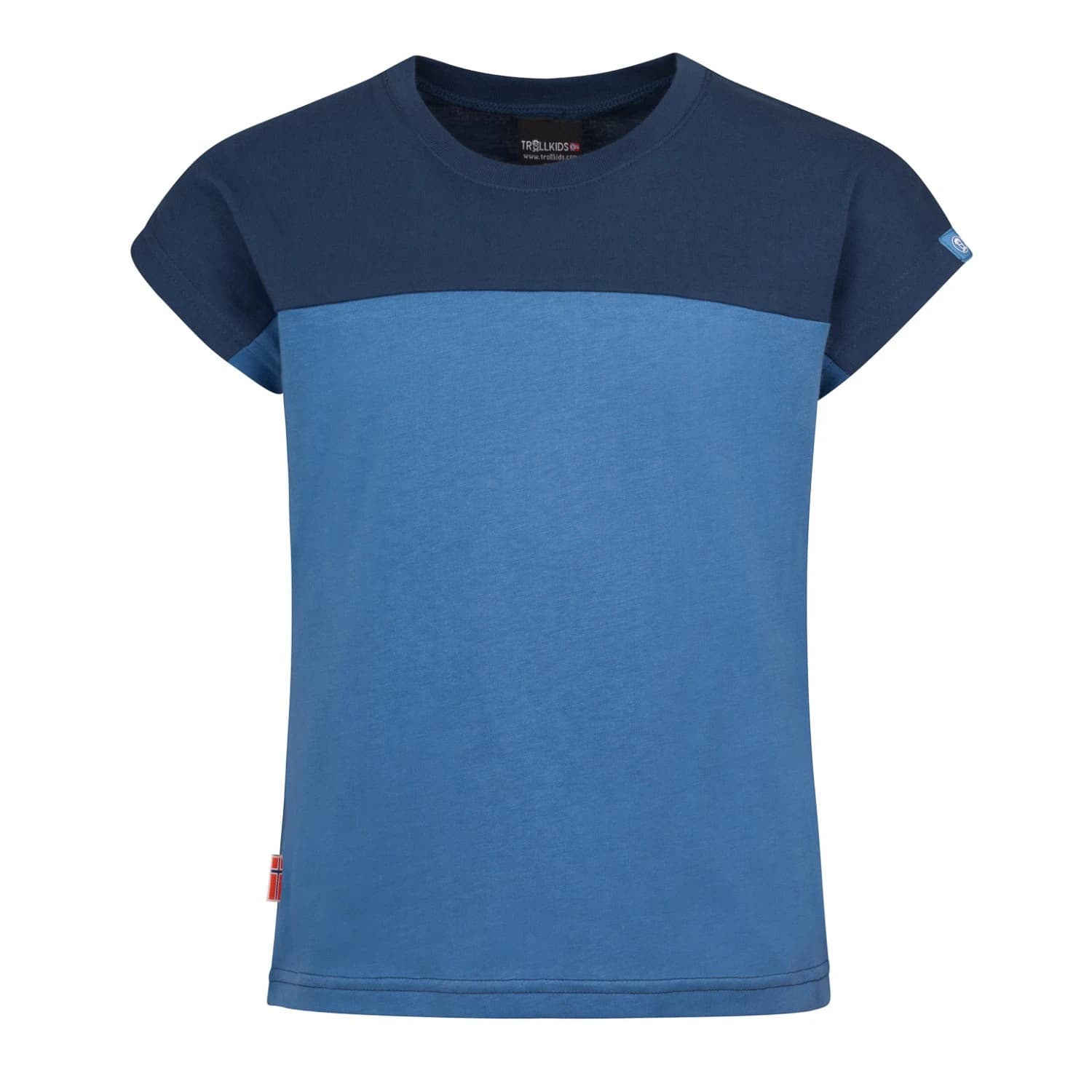 Детска тениска Trollkids Girl's Bergen T T-shirt - Cornflower / Mystic Blue