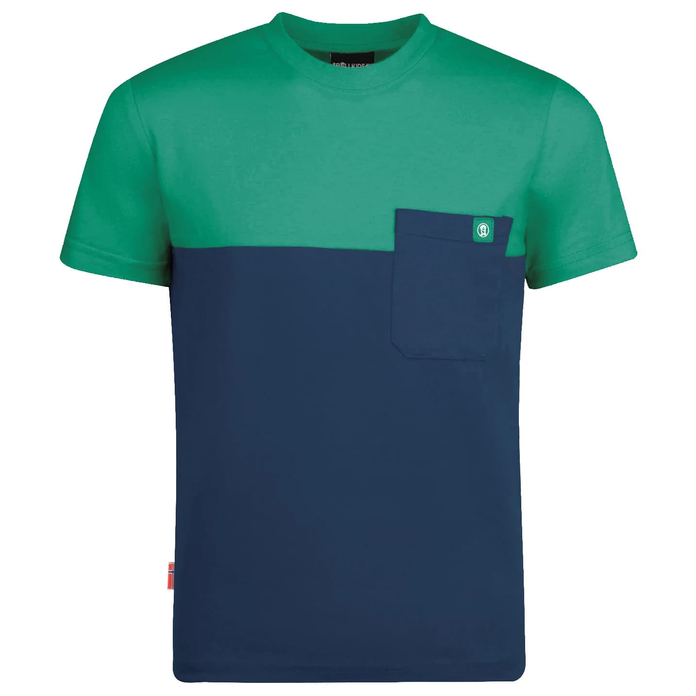 Детска тениска Trollkids Kid's Bergen T T-shirt - Navy / Pepper Green