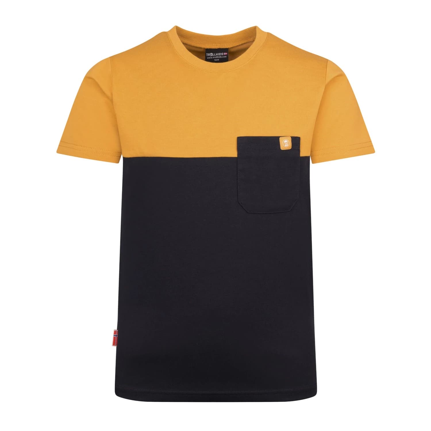Детска тениска Trollkids Kid's Bergen T T-shirt - Mustard / Black