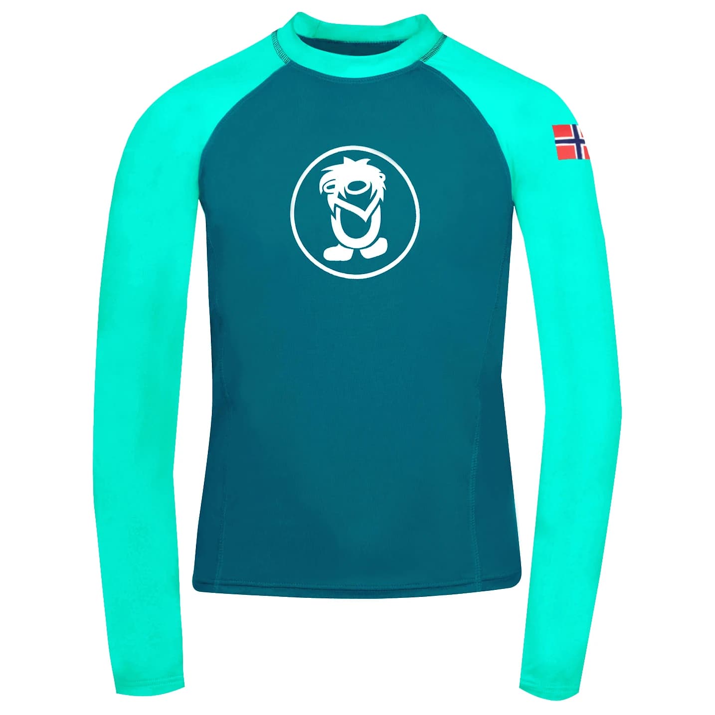 Детска плажна тениска от ликра Trollkids Kid's Kvalvika Shirt Sport shirt - Dark Mint / Petrol