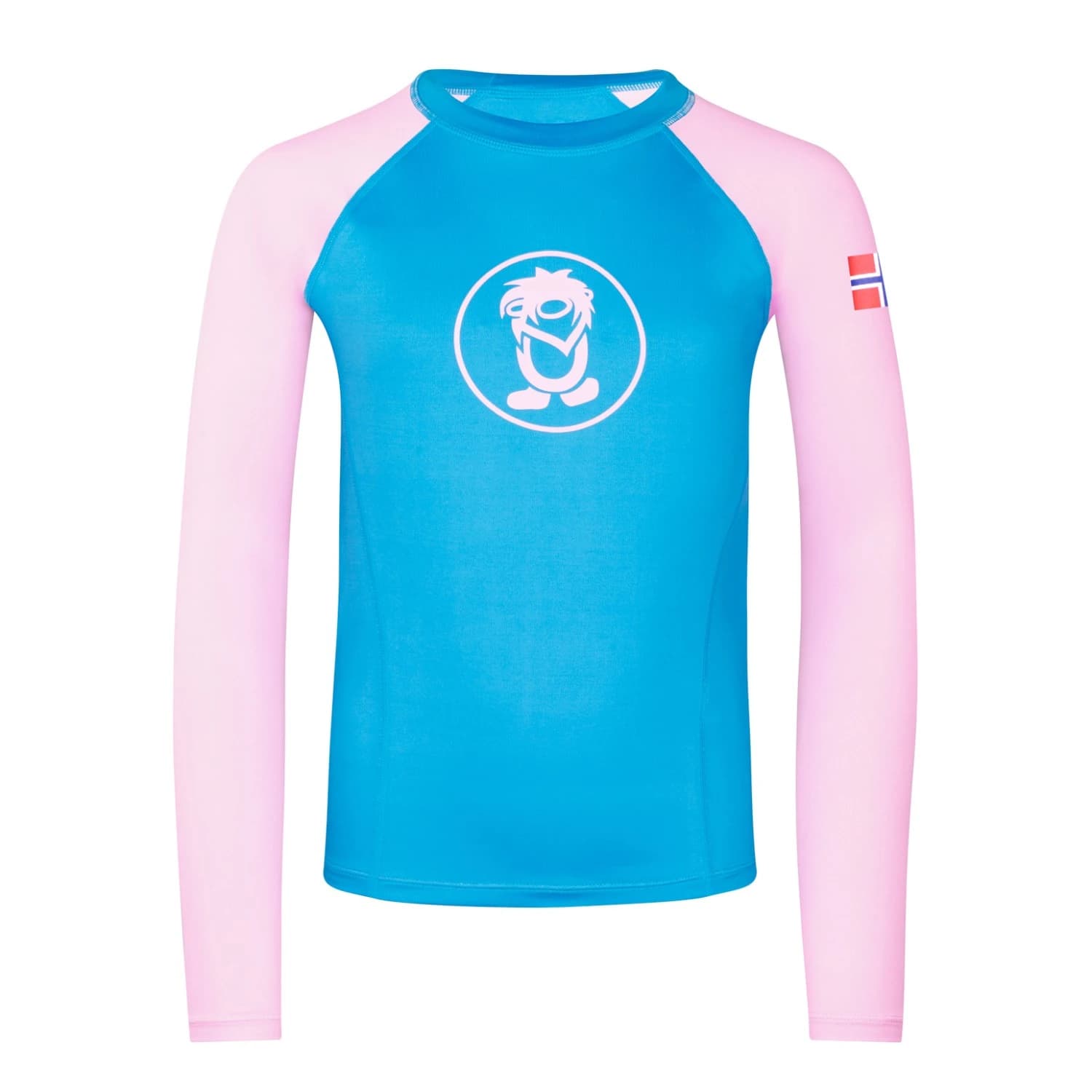 Детска плажна тениска от ликра Trollkids Kid's Kvalvika Shirt Sport shirt - Dynamic Blue / Candy Pink
