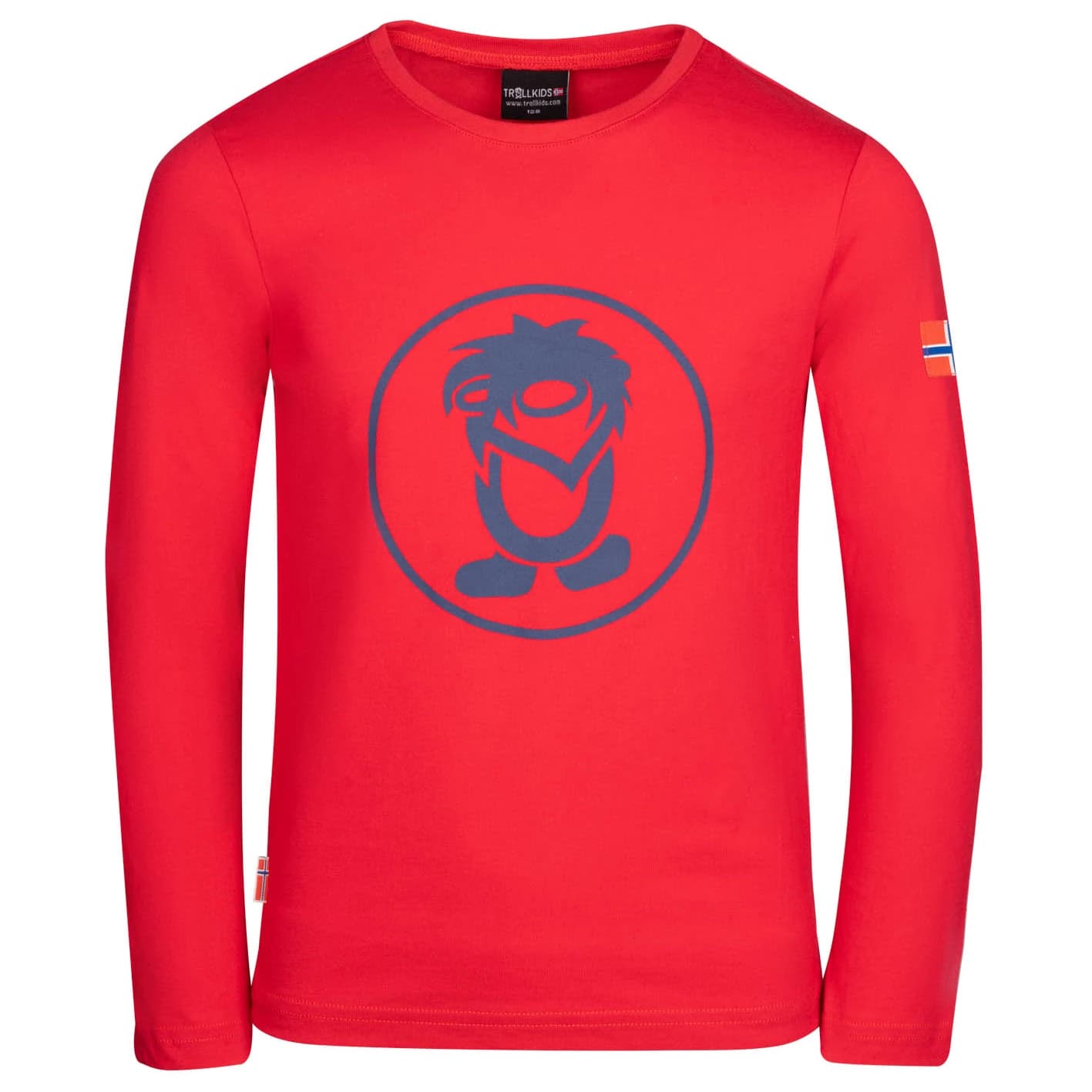 Детска блуза с дълъг ръкав Trollkids Kid's Troll Longsleeve - Bright Red / Mystic Blue