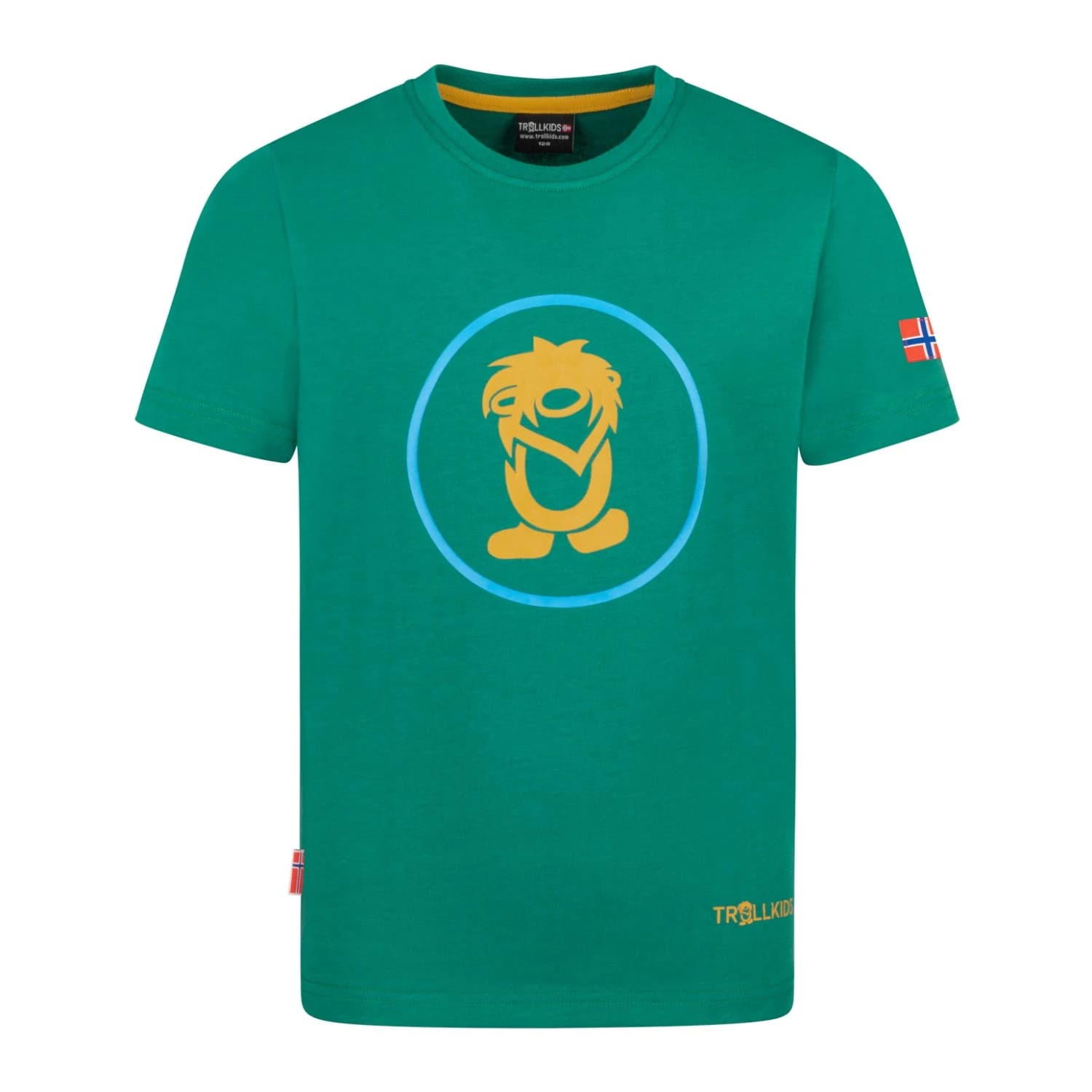 Детска тениска Trollkids Kid's Troll T T-shirt - Jungle Green / Mustard