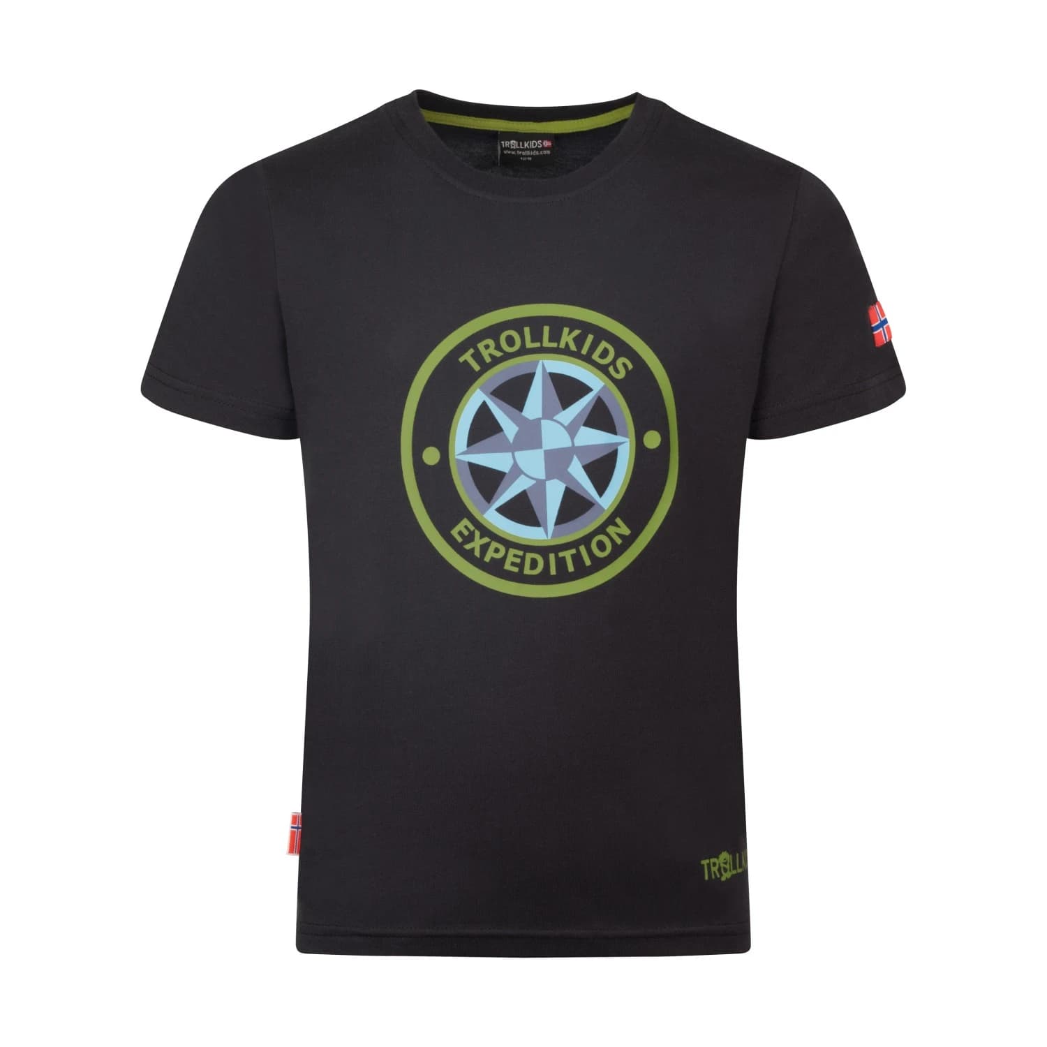 Детска тениска Trollkids Kid's Windrose T T-shirt - Black