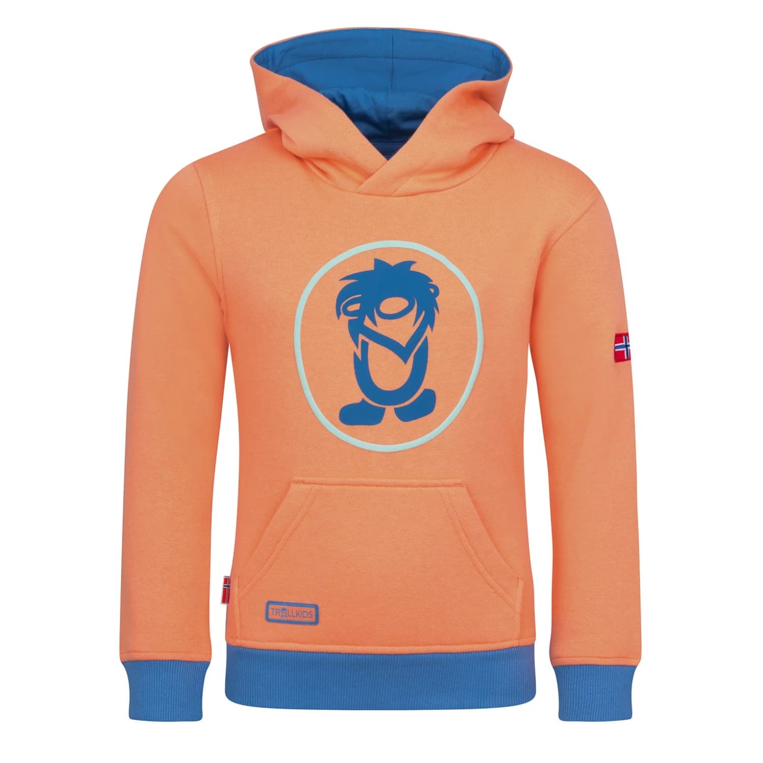 Детски суичър Trollkids Kid's Troll Sweater Hoodie - Coral Haze / Cornflower