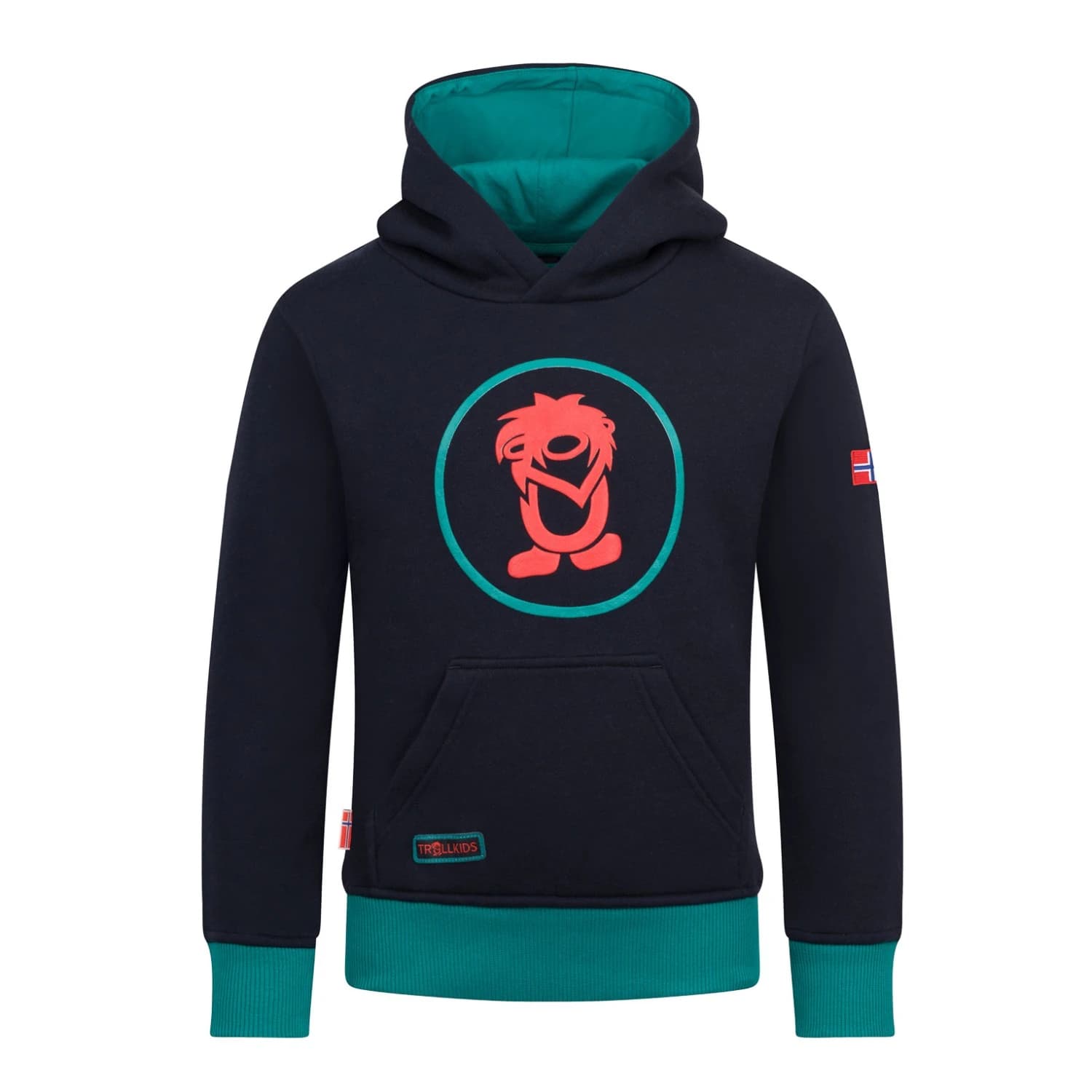 Детски суичър Trollkids Kid's Troll Sweater Hoodie - Black / Dark Cyan