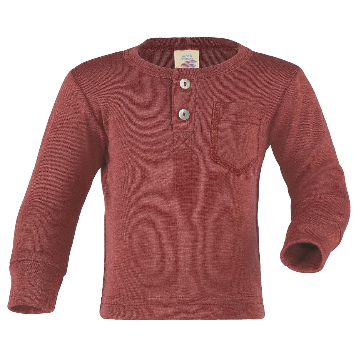 Мериносова блуза Engel Baby Shirt with Button Placket Merino shirt - Kupfer